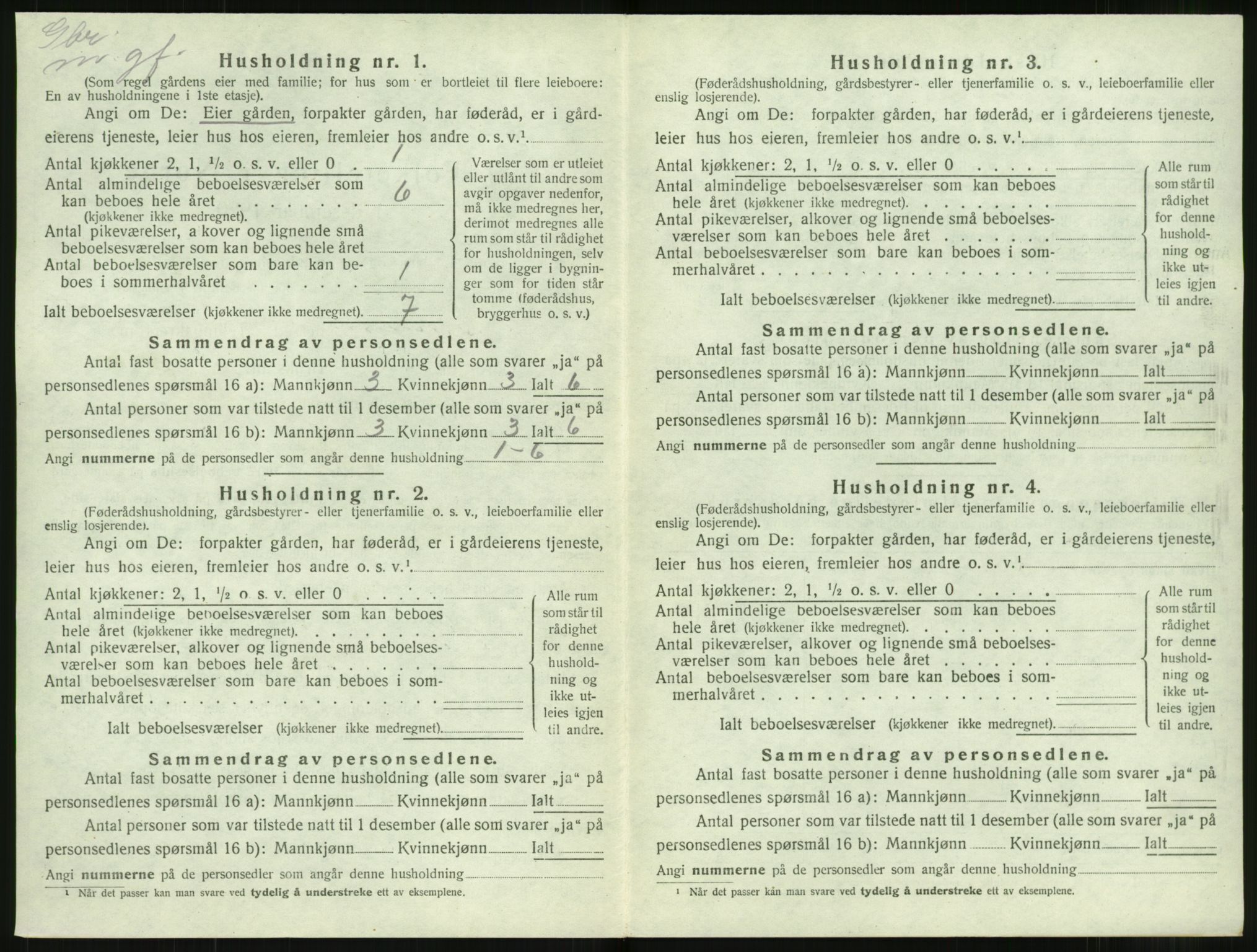 SAT, 1920 census for Stranda, 1920, p. 454