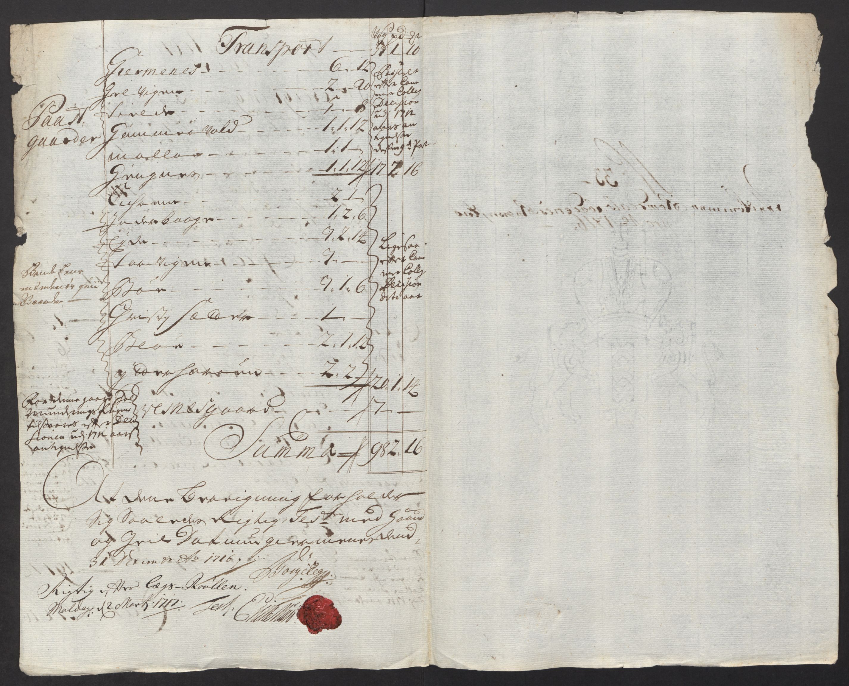 Rentekammeret inntil 1814, Reviderte regnskaper, Fogderegnskap, RA/EA-4092/R55/L3663: Fogderegnskap Romsdal, 1715-1716, p. 458
