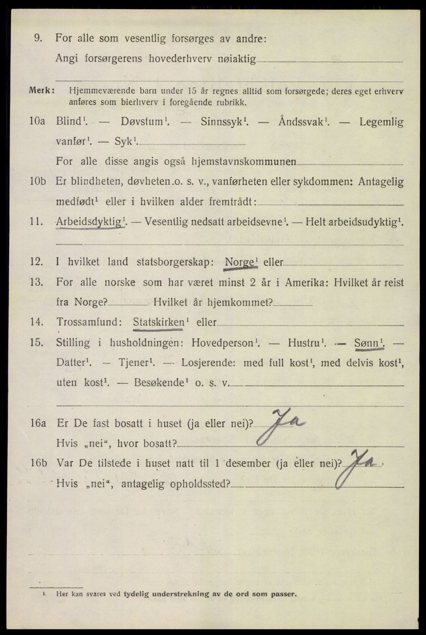 SAK, 1920 census for Stokken, 1920, p. 2461