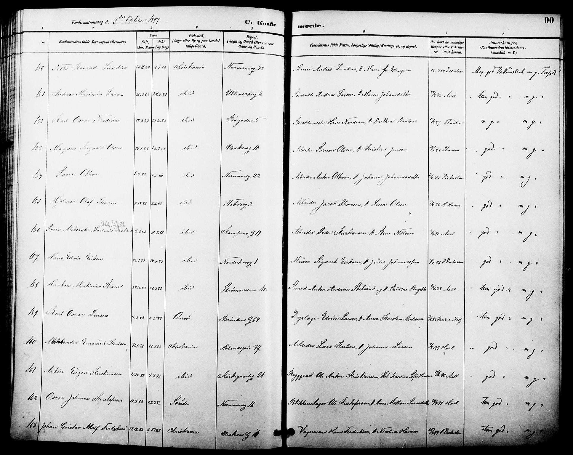 Kampen prestekontor Kirkebøker, AV/SAO-A-10853/F/Fa/L0008: Parish register (official) no. I 8, 1892-1902, p. 90