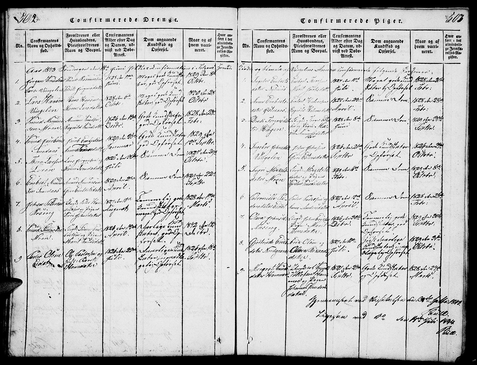 Tolga prestekontor, AV/SAH-PREST-062/L/L0003: Parish register (copy) no. 3, 1815-1862, p. 502-503