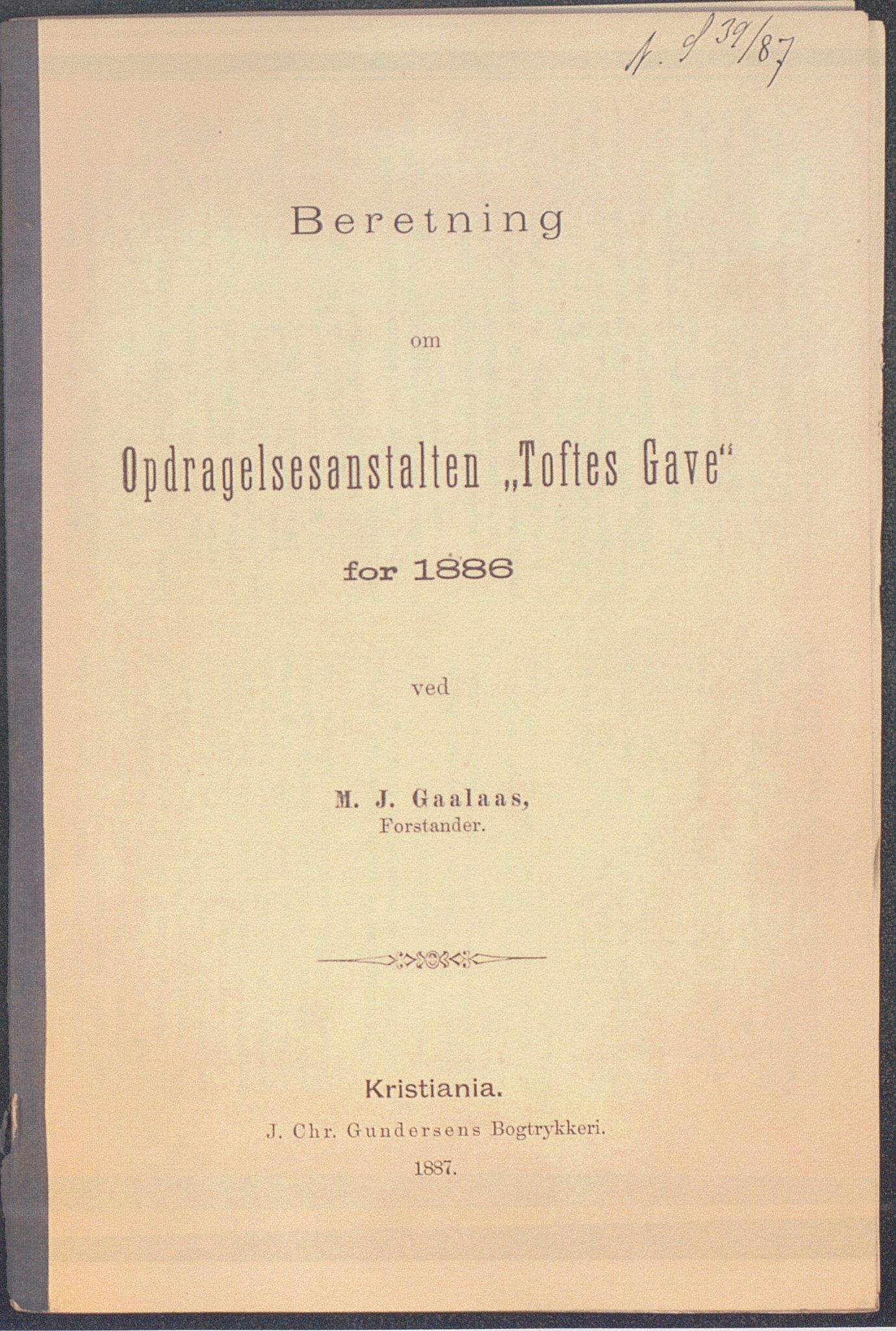 Toftes gave, OBA/A-20200/X/Xa, 1866-1948, p. 244