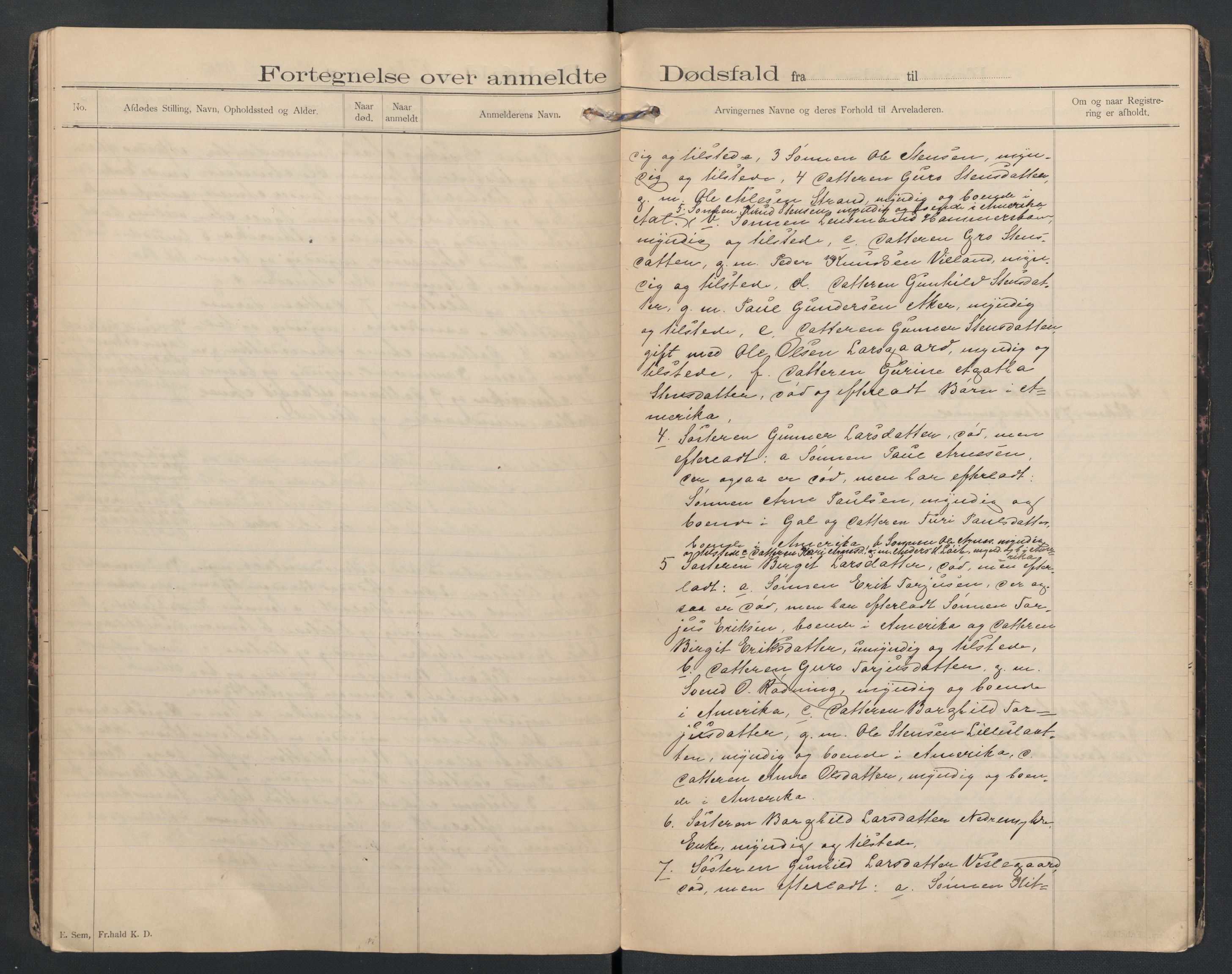 Hol lensmannskontor, AV/SAKO-A-512/H/Ha/L0002: Dødsanmeldelsesprotokoll, 1893-1899