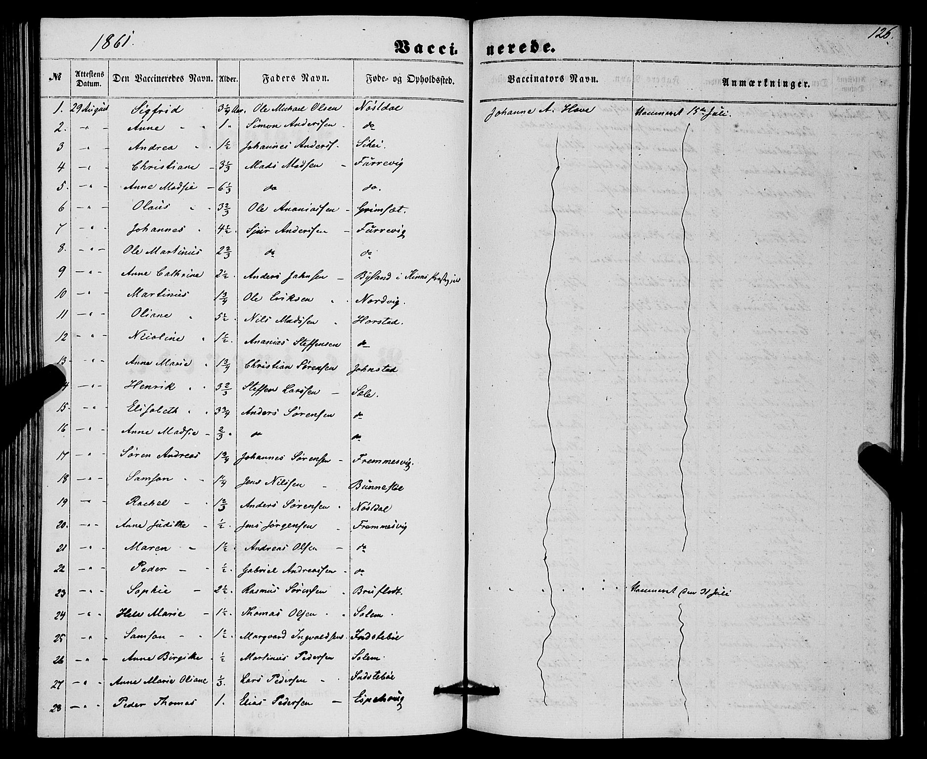 Førde sokneprestembete, SAB/A-79901/H/Haa/Haaa/L0010: Parish register (official) no. A 10, 1861-1876, p. 126