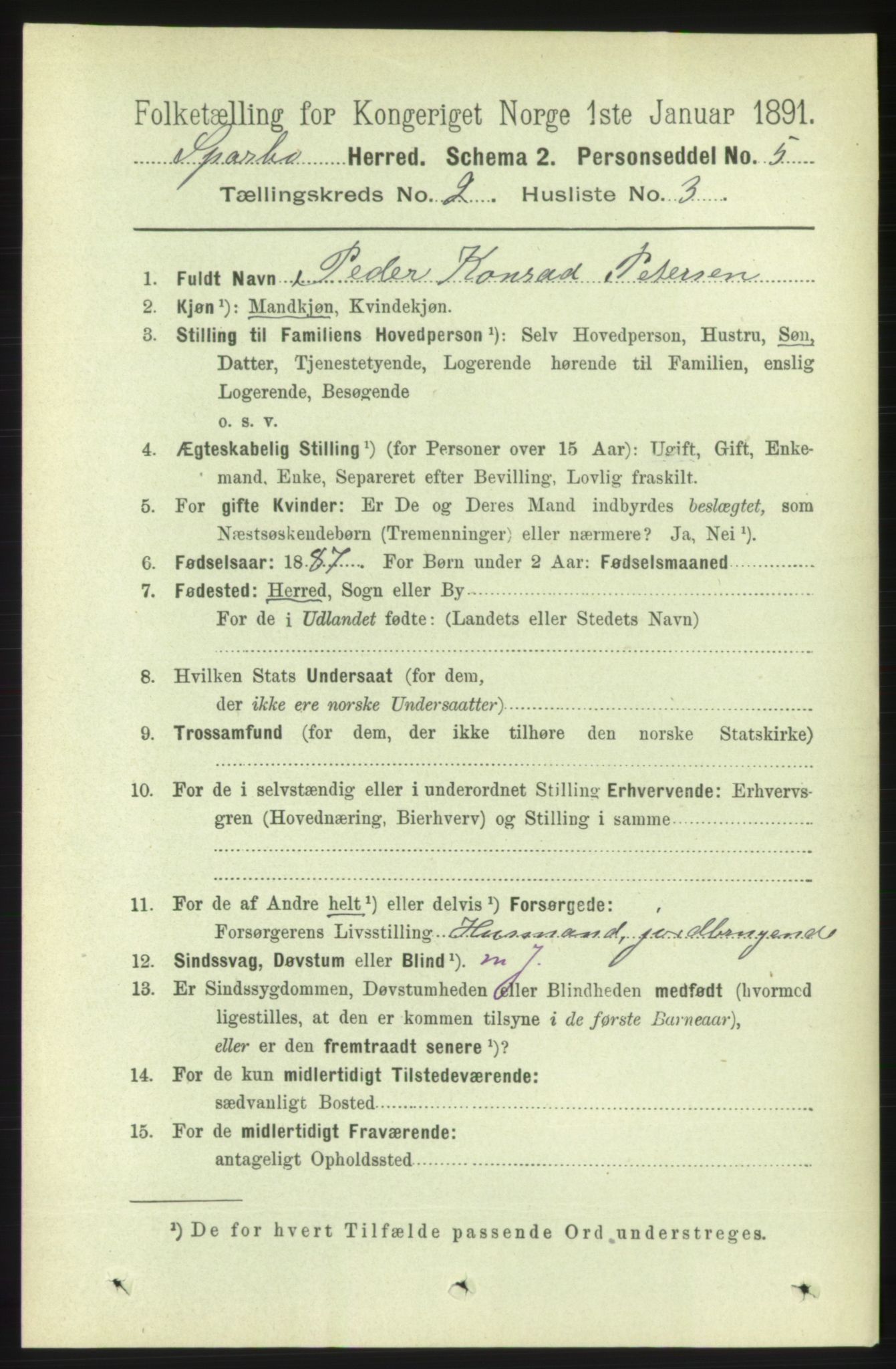 RA, 1891 census for 1731 Sparbu, 1891, p. 685