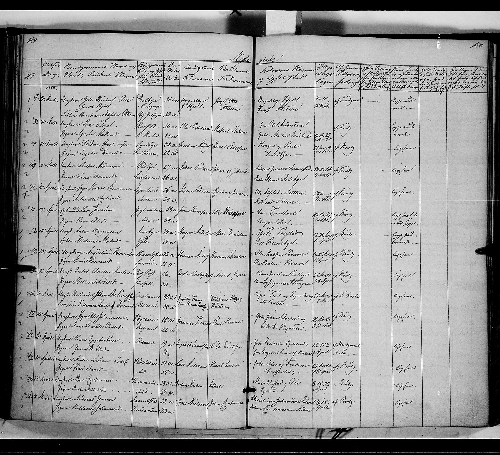 Østre Toten prestekontor, SAH/PREST-104/H/Ha/Haa/L0003: Parish register (official) no. 3, 1848-1856, p. 168