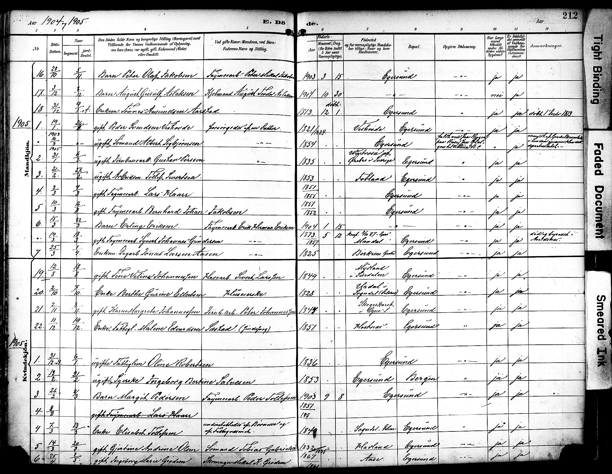 Eigersund sokneprestkontor, AV/SAST-A-101807/S08/L0019: Parish register (official) no. A 18, 1892-1905, p. 212