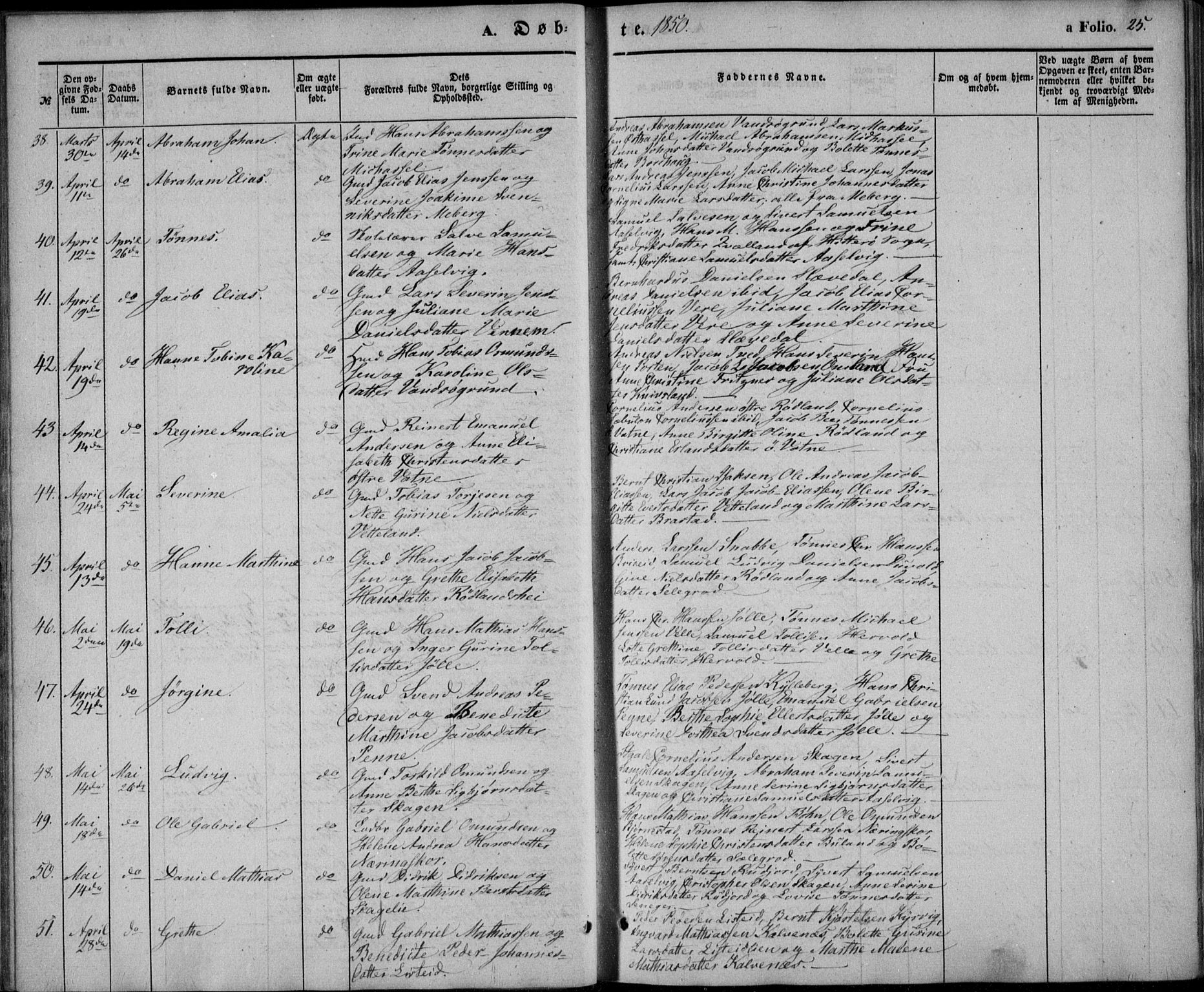 Lista sokneprestkontor, AV/SAK-1111-0027/F/Fb/L0002: Parish register (copy) no. B 2, 1847-1862, p. 25