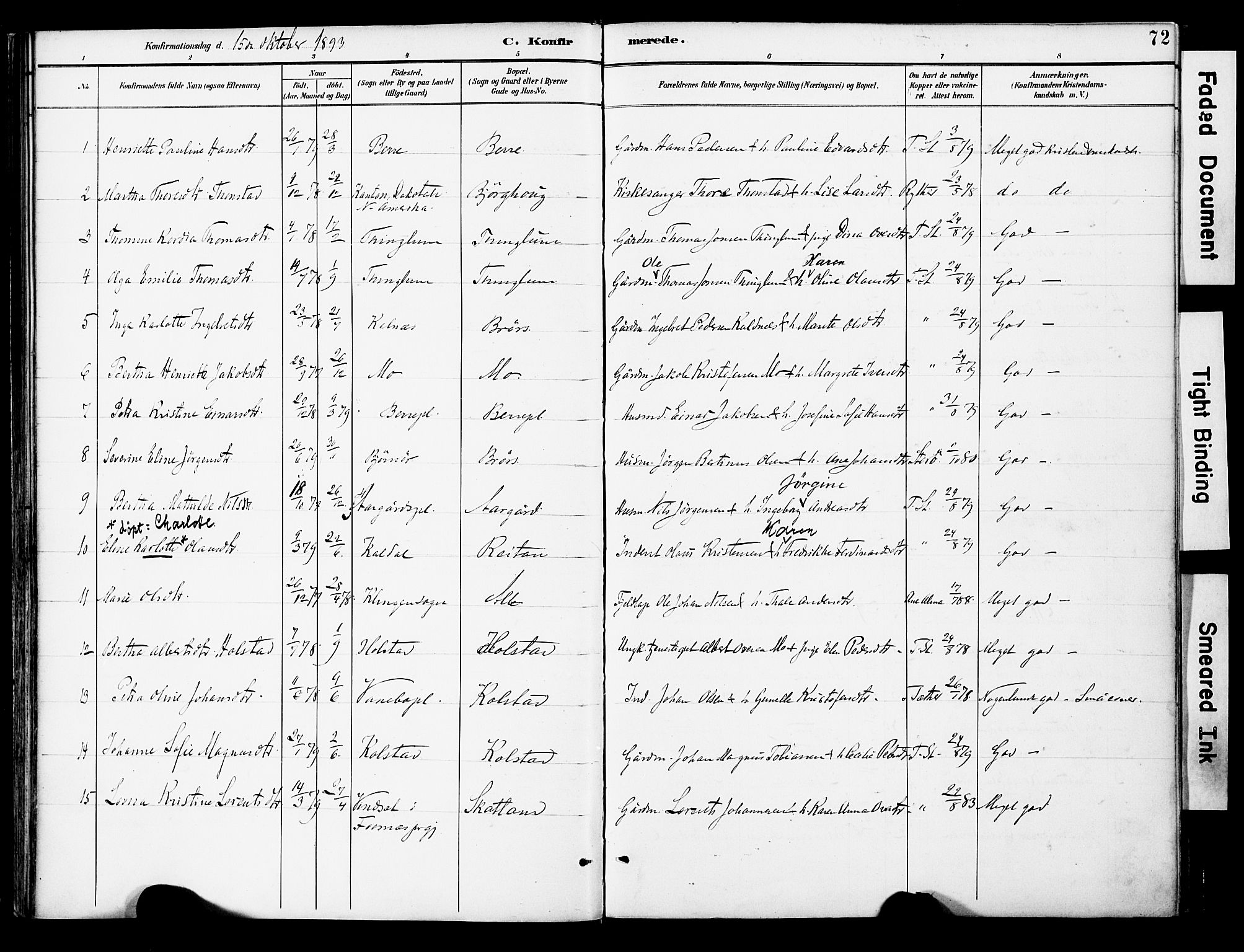 Ministerialprotokoller, klokkerbøker og fødselsregistre - Nord-Trøndelag, AV/SAT-A-1458/742/L0409: Parish register (official) no. 742A02, 1891-1905, p. 72