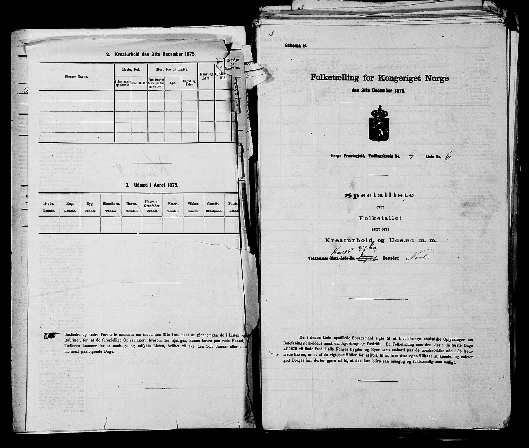 RA, 1875 census for 0116P Berg, 1875, p. 463