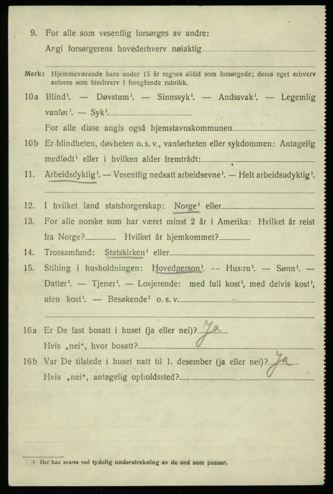 SAB, 1920 census for Hosanger, 1920, p. 4228
