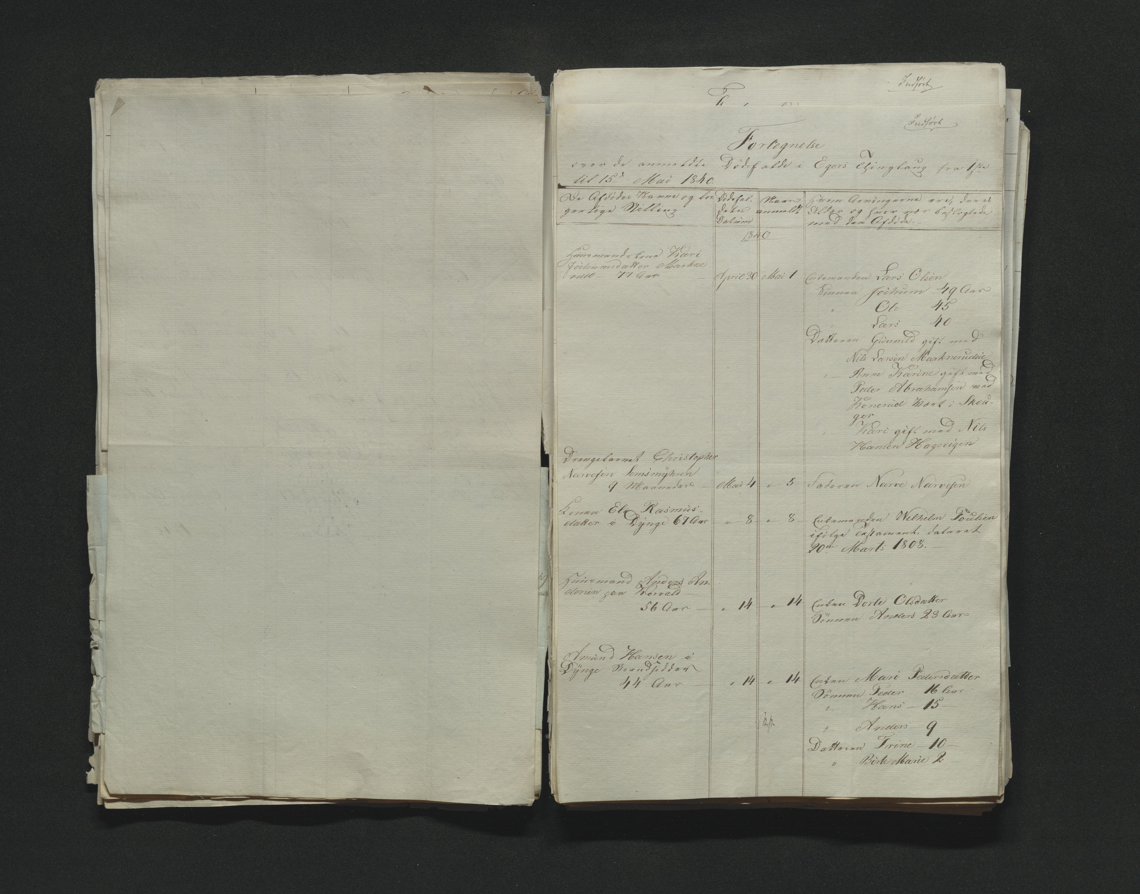 Eiker, Modum og Sigdal sorenskriveri, AV/SAKO-A-123/H/Ha/Hab/L0005: Dødsfallsmeldinger, 1837-1840