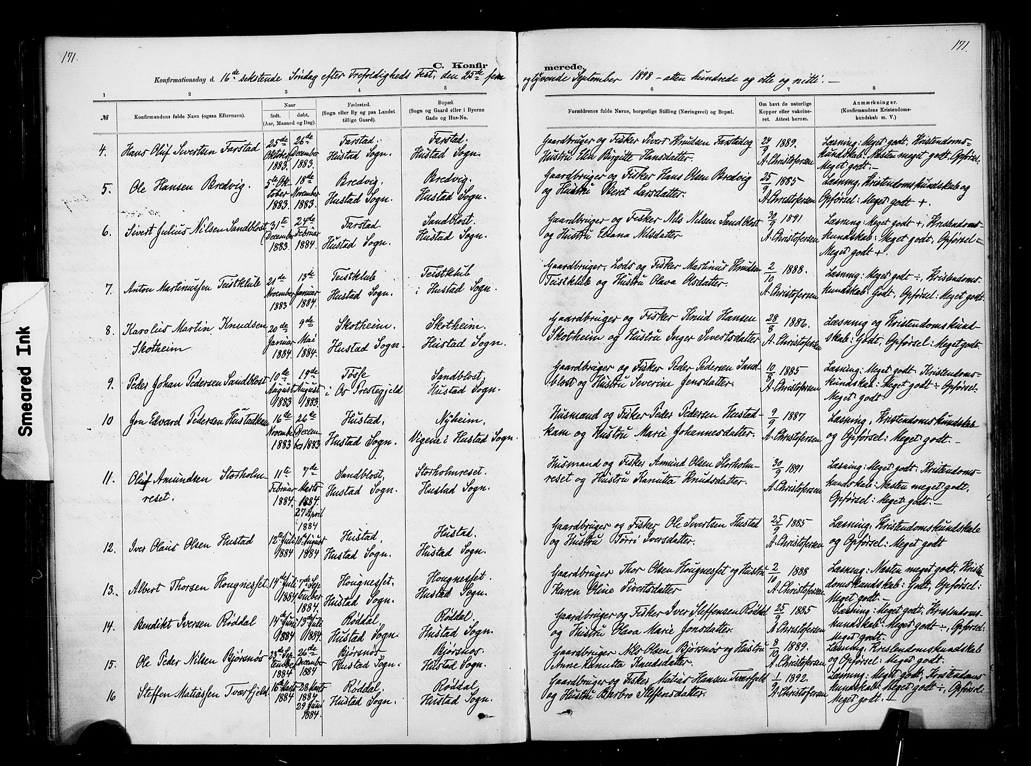 Ministerialprotokoller, klokkerbøker og fødselsregistre - Møre og Romsdal, SAT/A-1454/567/L0778: Parish register (official) no. 567A01, 1881-1903, p. 171