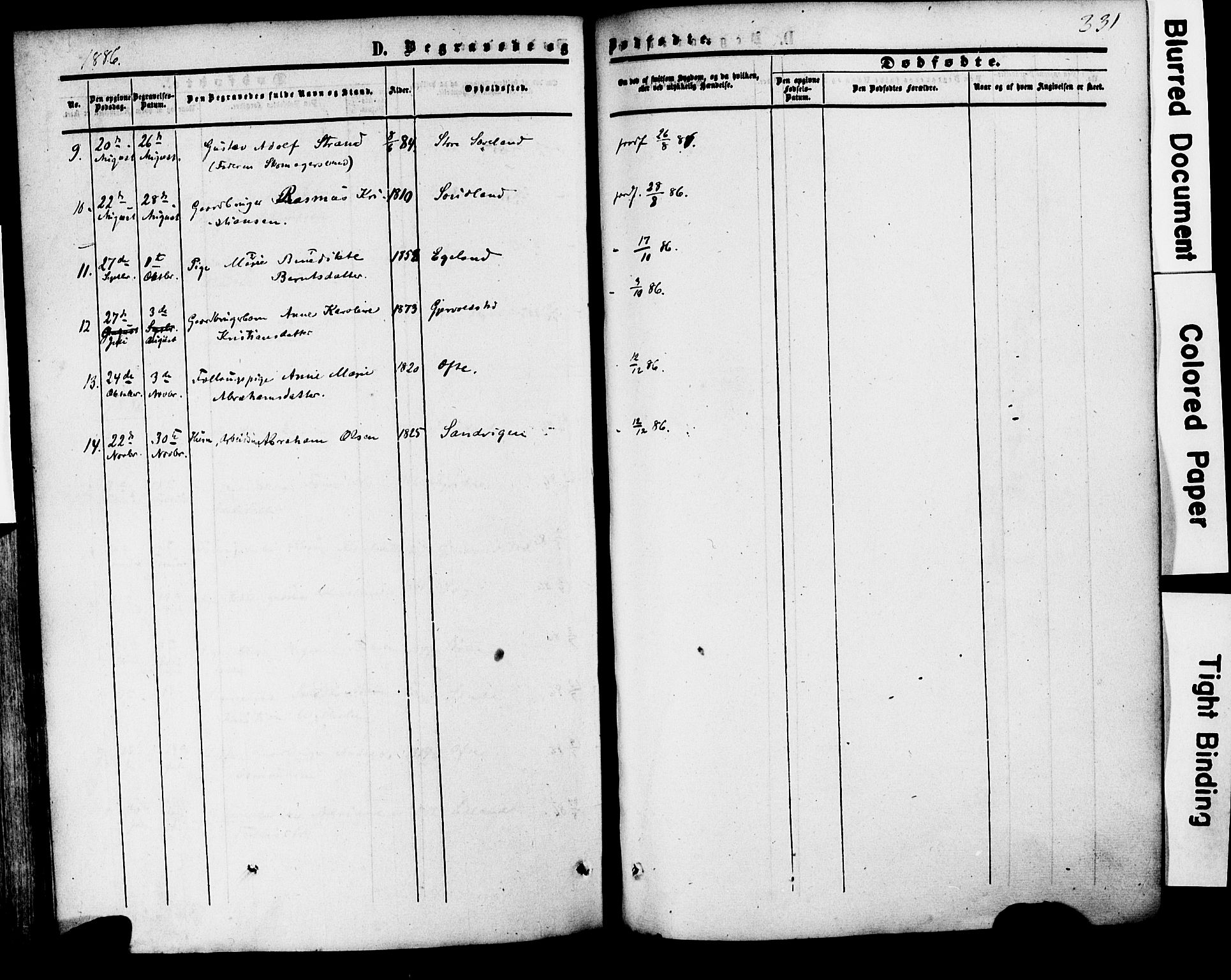 Herad sokneprestkontor, AV/SAK-1111-0018/F/Fa/Faa/L0005: Parish register (official) no. A 5, 1853-1886, p. 331