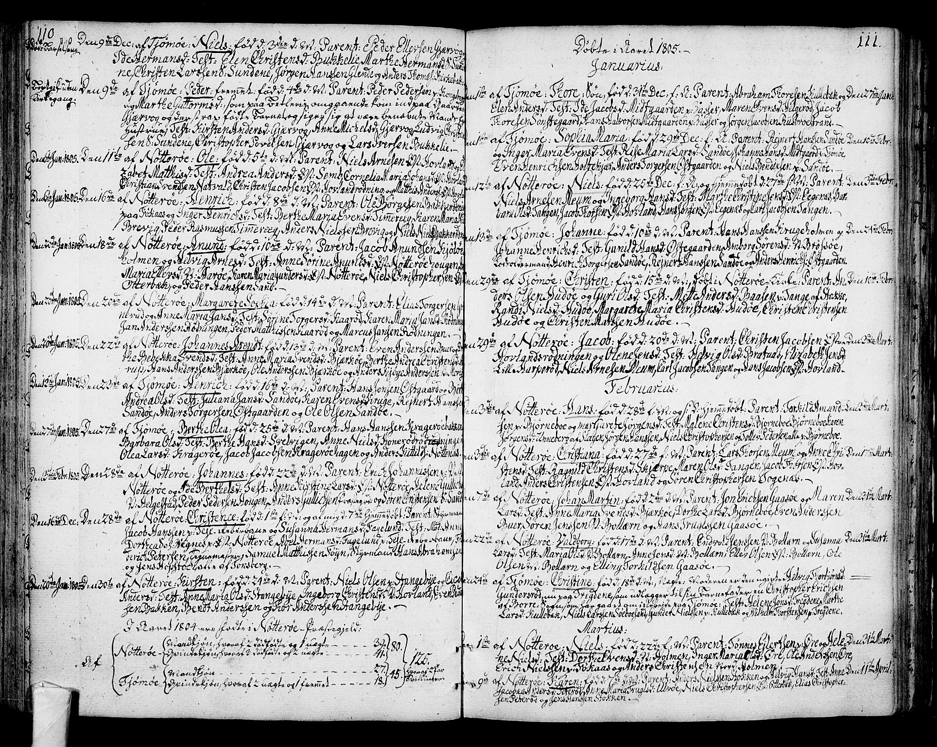 Nøtterøy kirkebøker, SAKO/A-354/F/Fa/L0003: Parish register (official) no. I 3, 1791-1814, p. 110-111