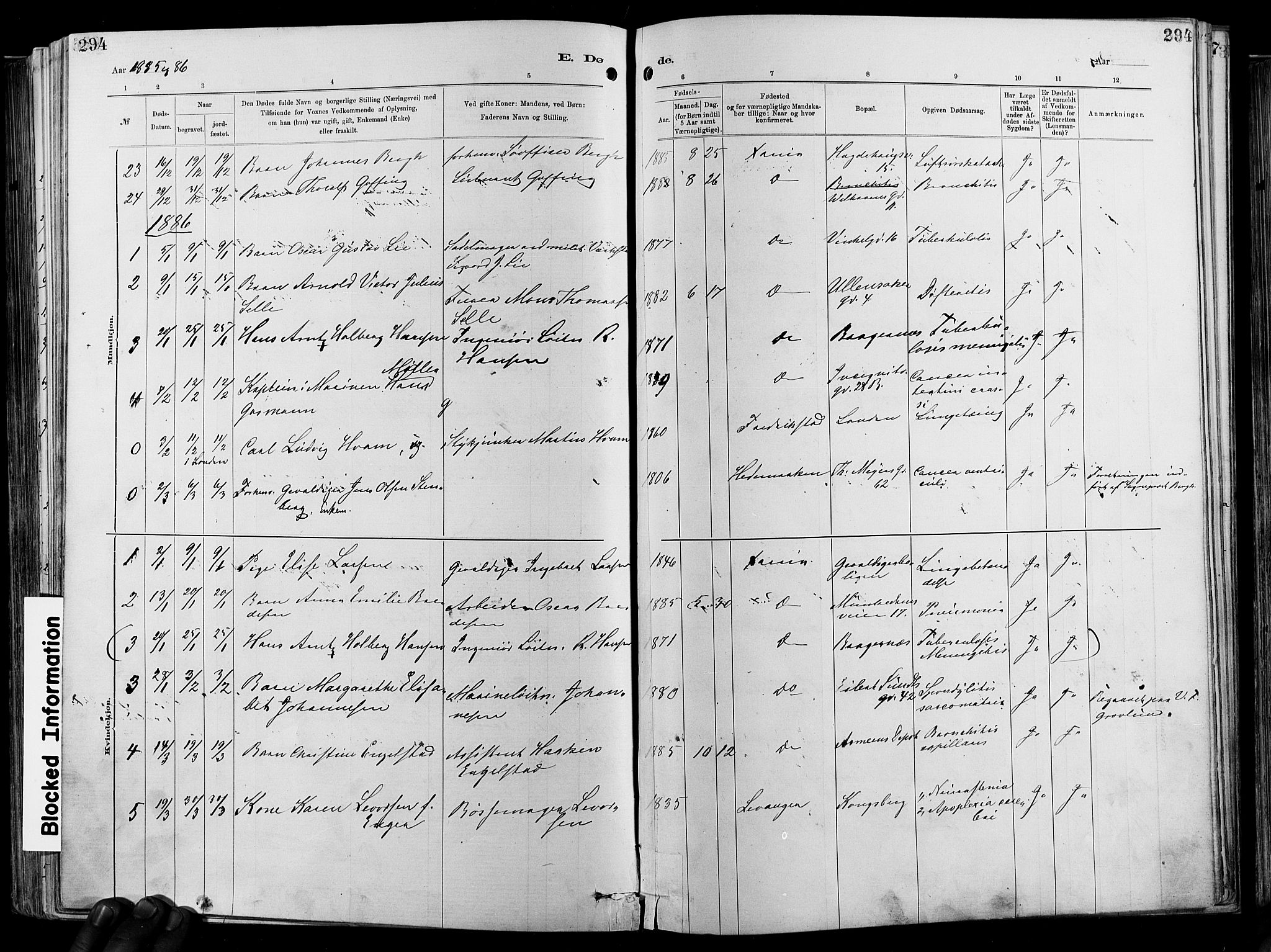 Garnisonsmenigheten Kirkebøker, SAO/A-10846/F/Fa/L0012: Parish register (official) no. 12, 1880-1893, p. 294