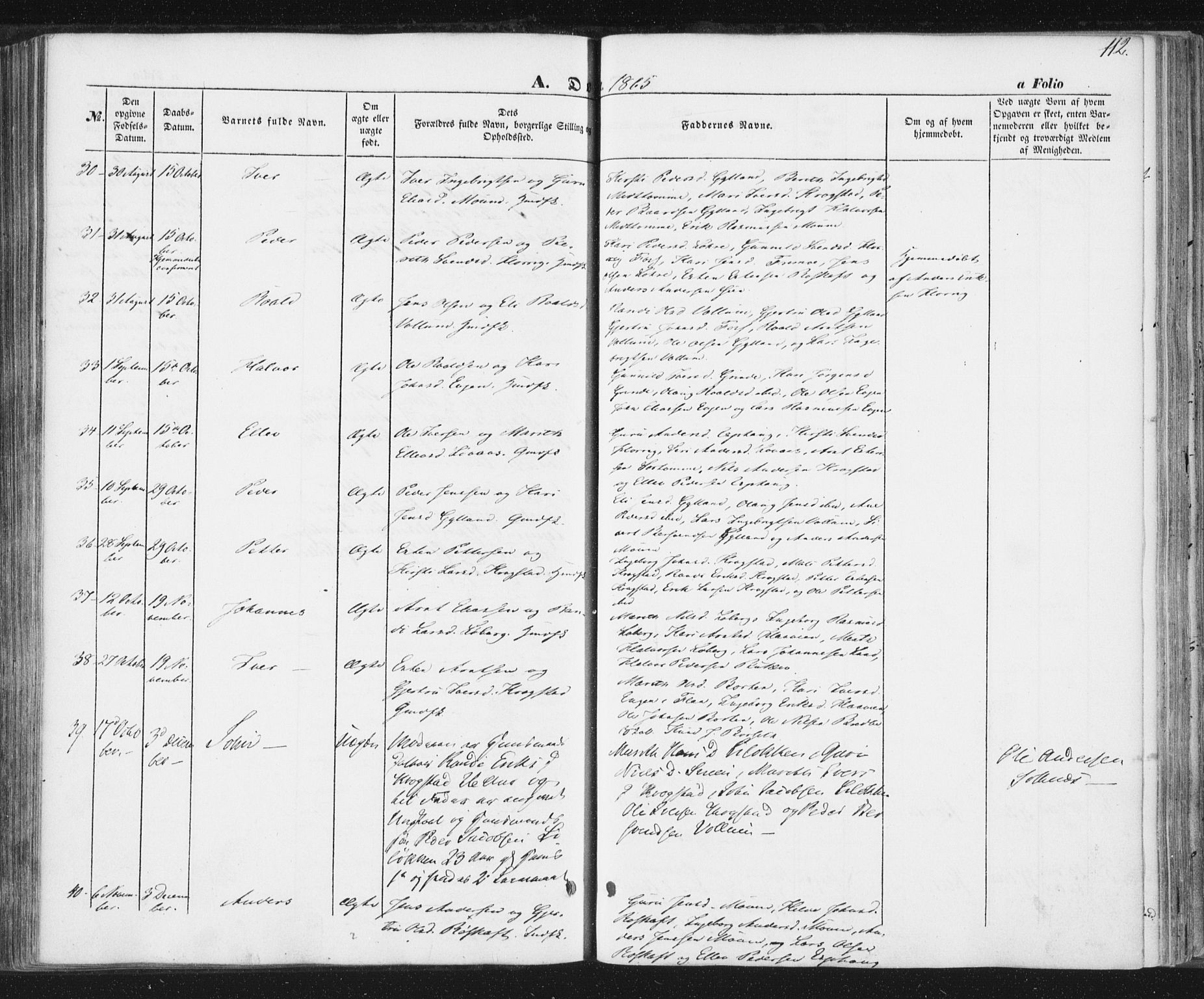 Ministerialprotokoller, klokkerbøker og fødselsregistre - Sør-Trøndelag, SAT/A-1456/692/L1103: Parish register (official) no. 692A03, 1849-1870, p. 112
