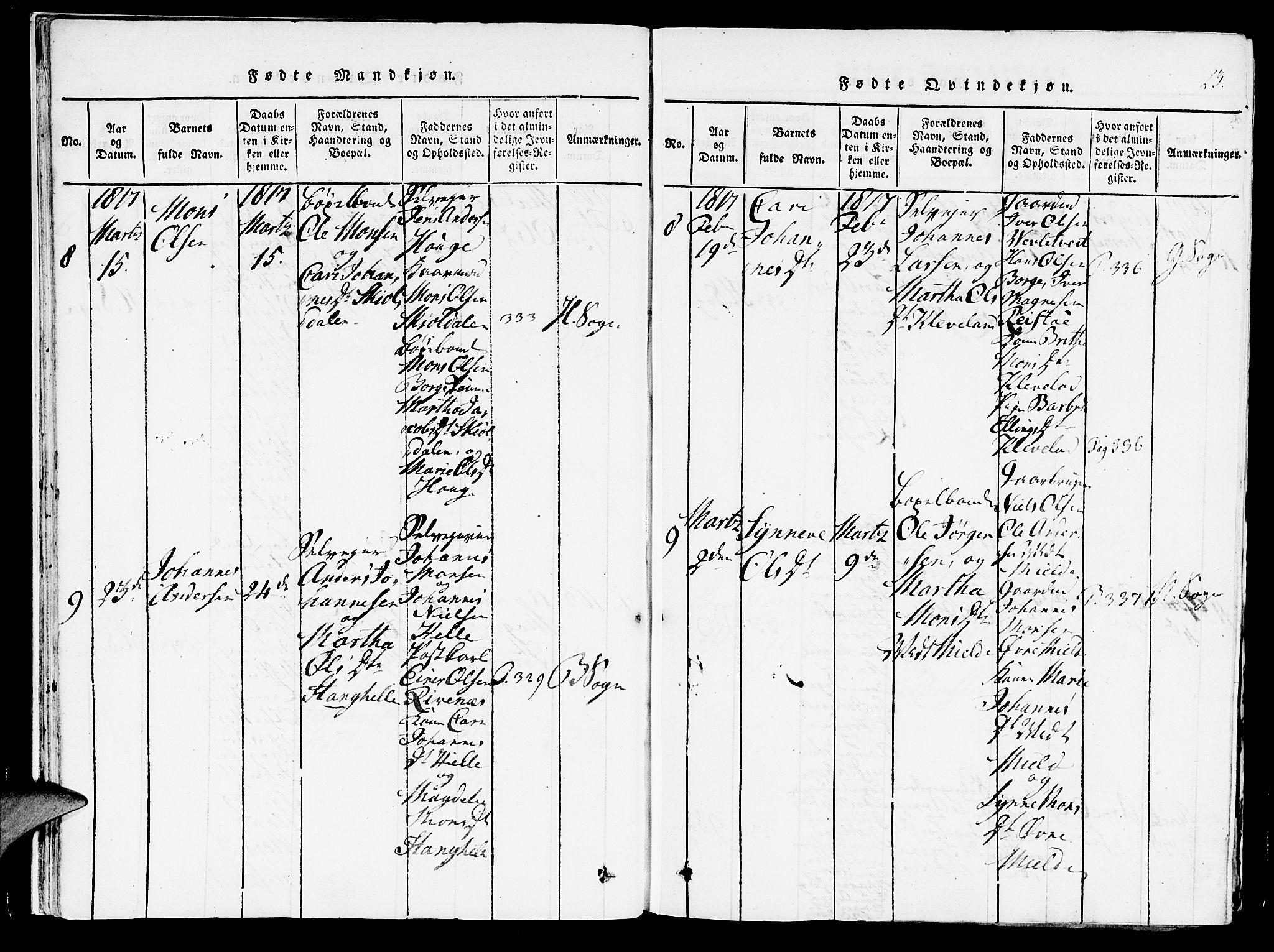 Haus sokneprestembete, AV/SAB-A-75601/H/Haa: Parish register (official) no. A 12, 1816-1821, p. 23