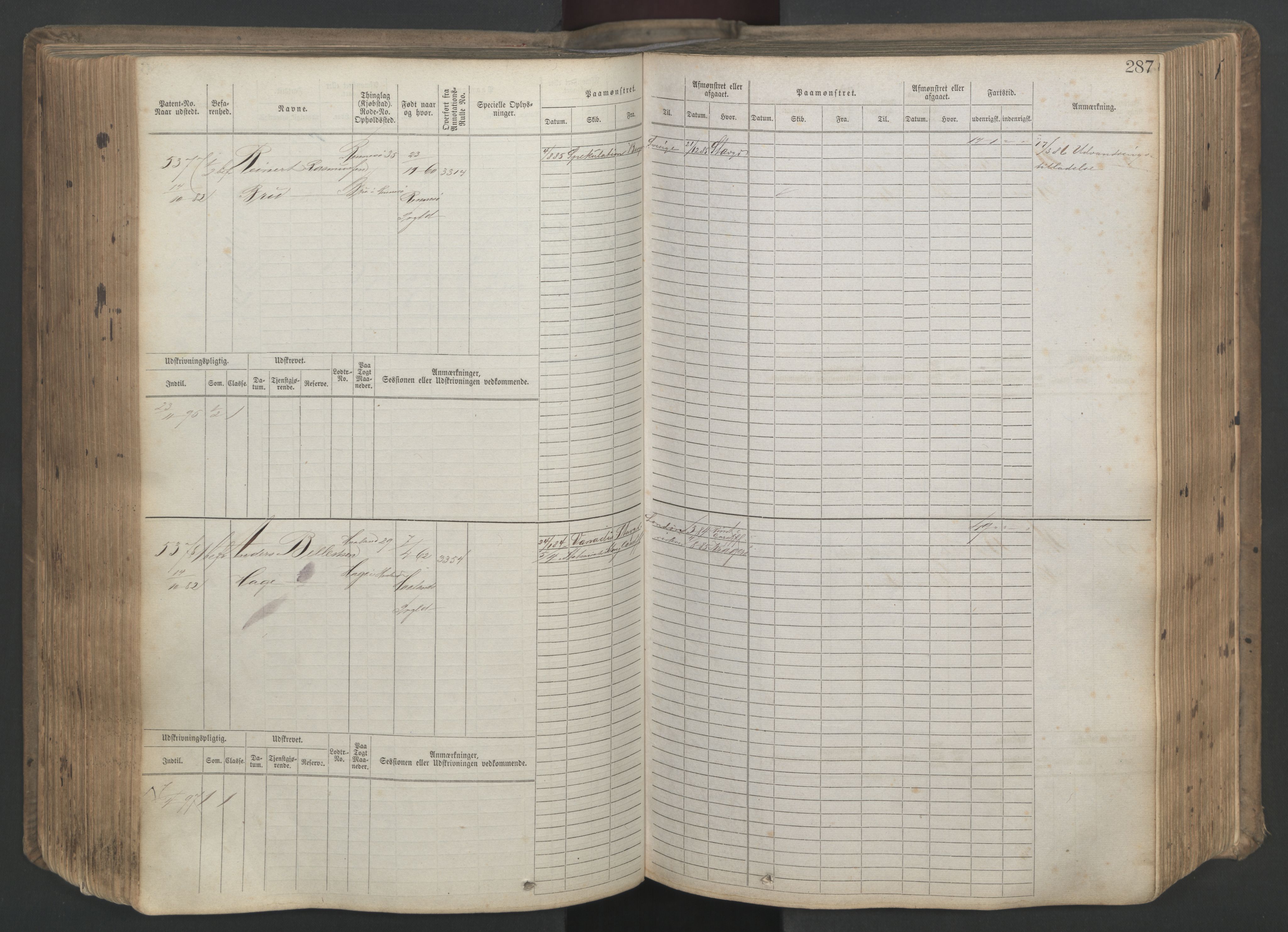 Stavanger sjømannskontor, AV/SAST-A-102006/F/Fb/Fbb/L0020: Sjøfartshovedrulle patnentnr. 4803-6004 (dublett), 1879, p. 292