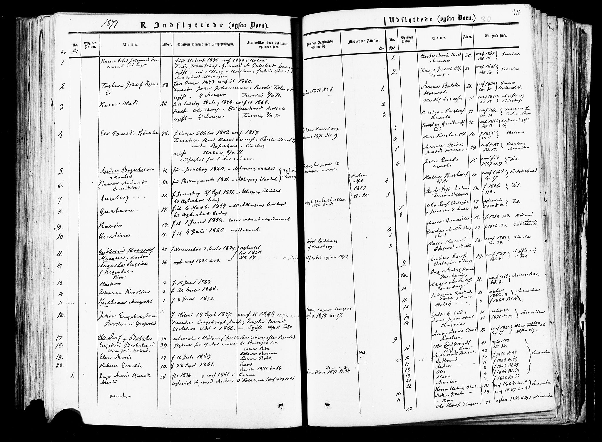 Aurskog prestekontor Kirkebøker, SAO/A-10304a/F/Fa/L0007: Parish register (official) no. I 7, 1854-1877, p. 316