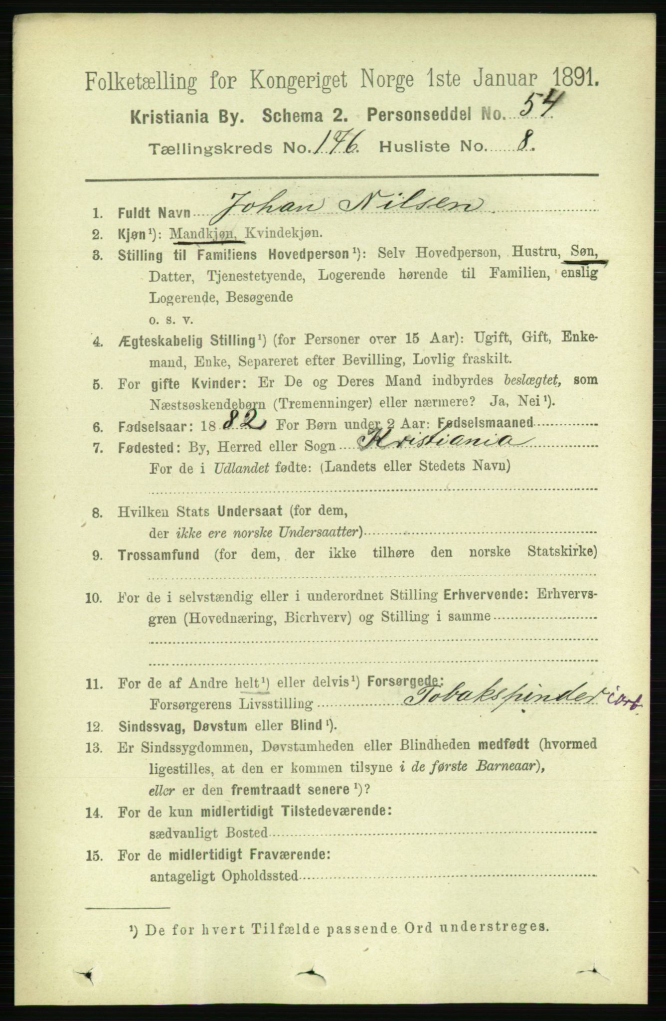 RA, 1891 census for 0301 Kristiania, 1891, p. 105792