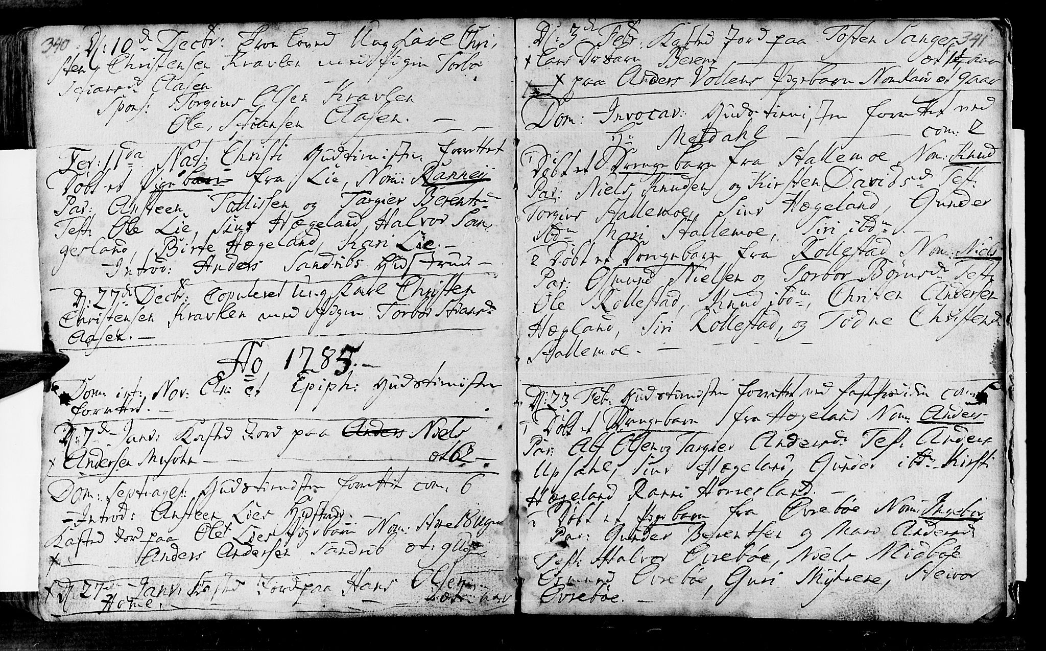 Vennesla sokneprestkontor, AV/SAK-1111-0045/Fa/Fac/L0001: Parish register (official) no. A 1, 1743-1784, p. 340-341