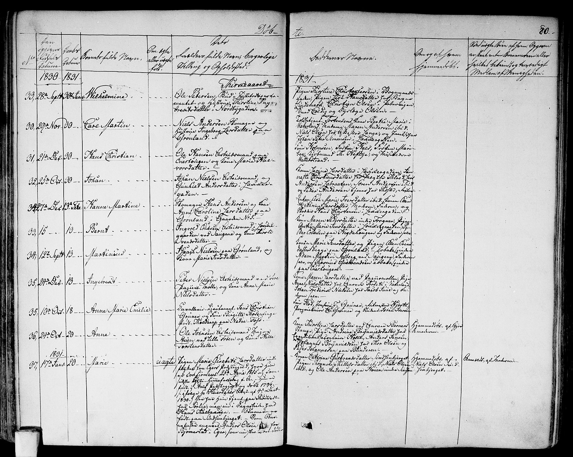 Aker prestekontor kirkebøker, AV/SAO-A-10861/F/L0013: Parish register (official) no. 13, 1828-1837, p. 80