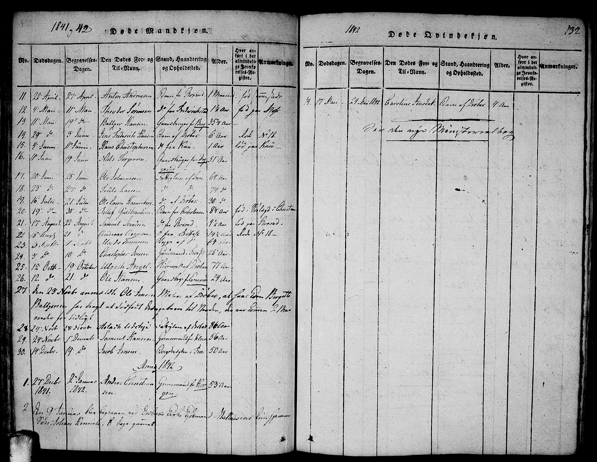 Drøbak prestekontor Kirkebøker, AV/SAO-A-10142a/F/Fa/L0001: Parish register (official) no. I 1, 1816-1842, p. 132