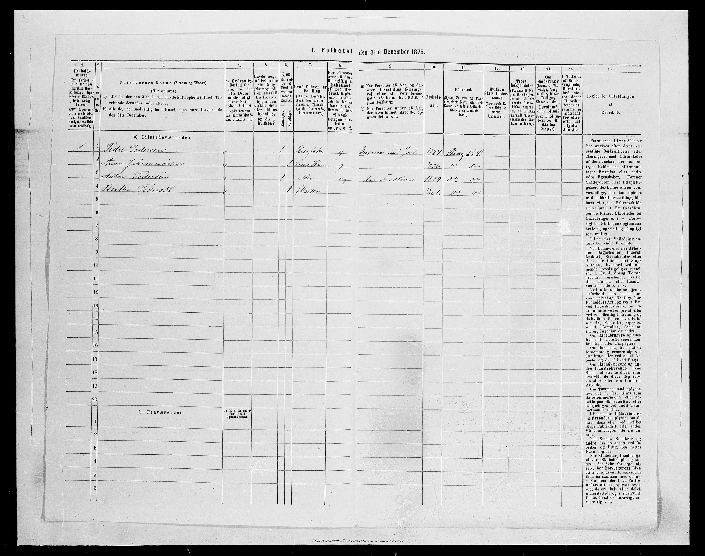 SAH, 1875 census for 0536P Søndre Land, 1875, p. 107