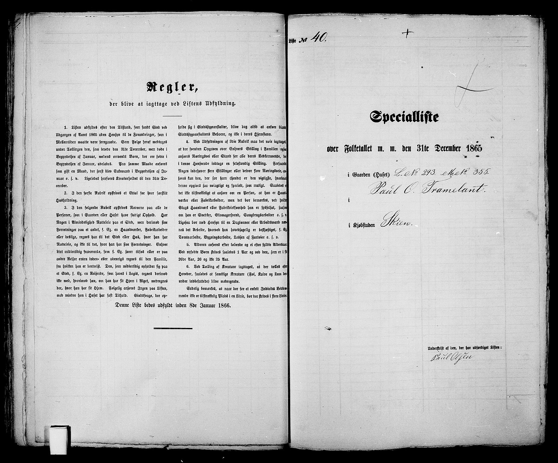 RA, 1865 census for Skien, 1865, p. 91