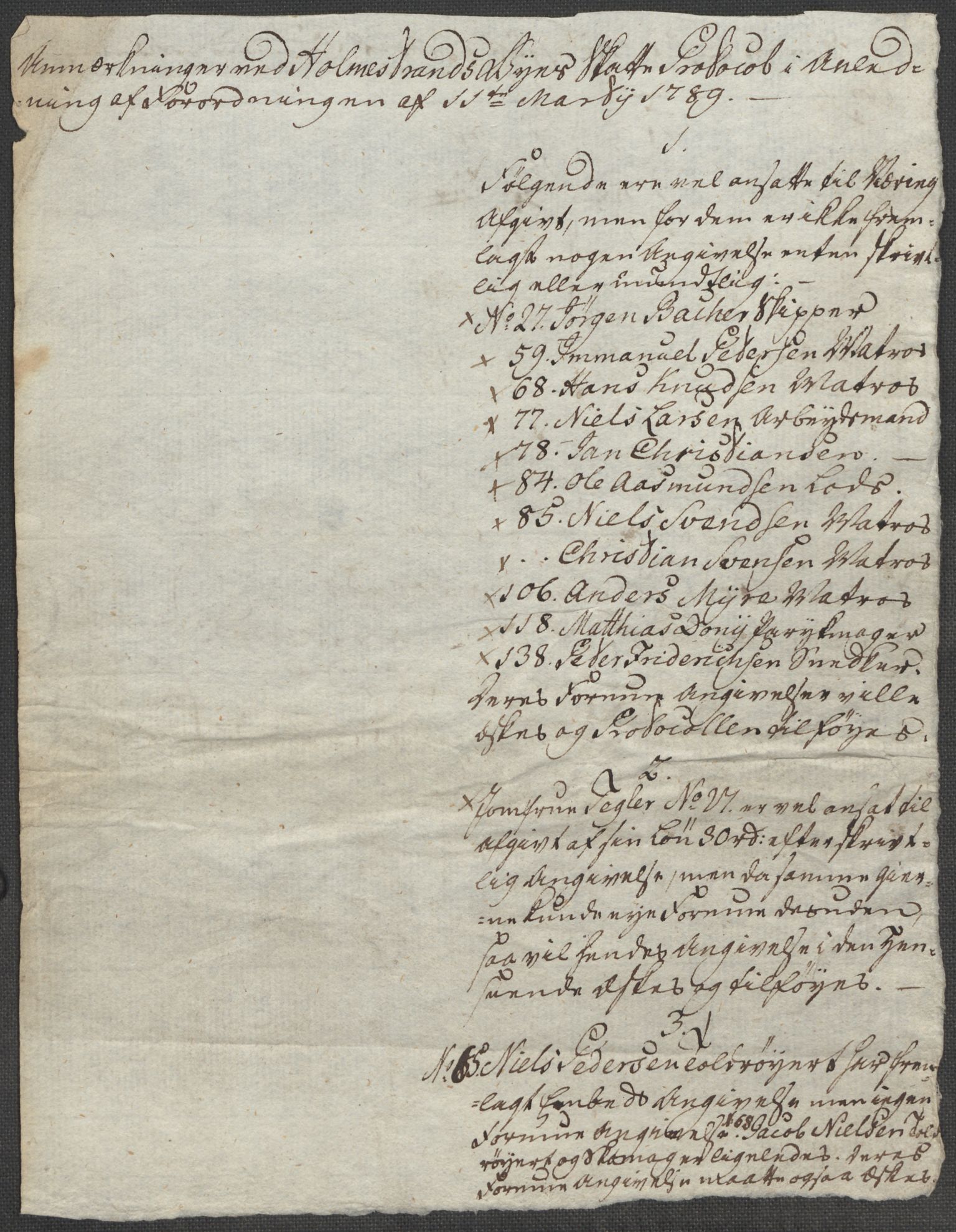 Rentekammeret inntil 1814, Reviderte regnskaper, Mindre regnskaper, RA/EA-4068/Rf/Rfe/L0015: Holmestrand, Idd og Marker fogderi, 1789, p. 22