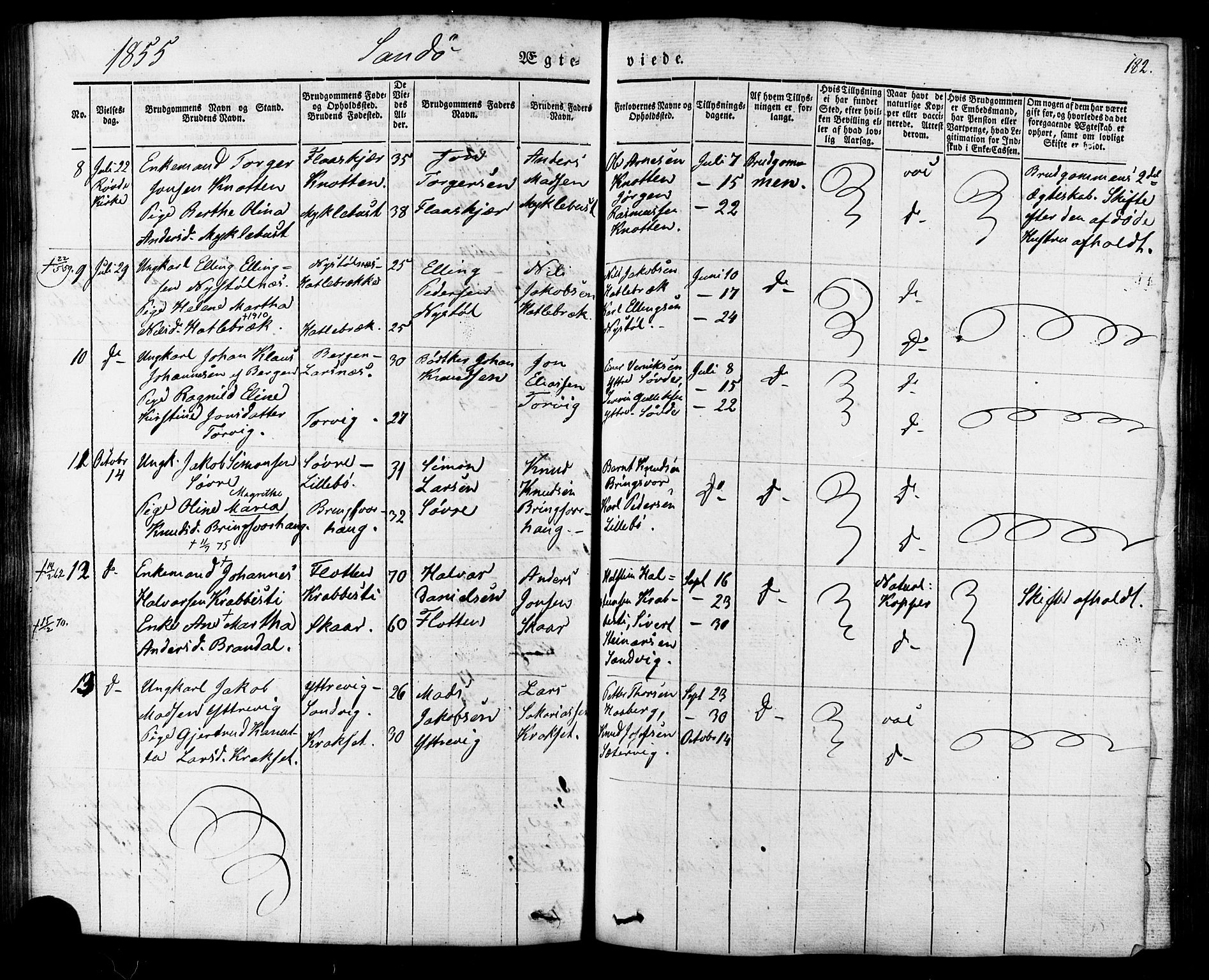 Ministerialprotokoller, klokkerbøker og fødselsregistre - Møre og Romsdal, AV/SAT-A-1454/503/L0034: Parish register (official) no. 503A02, 1841-1884, p. 182