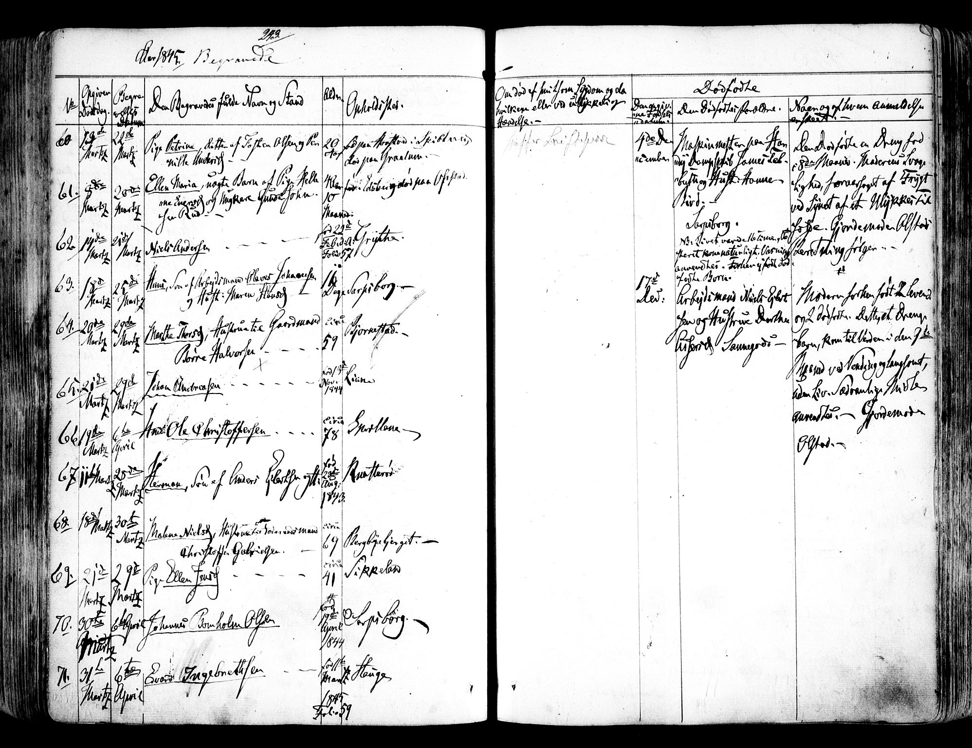 Tune prestekontor Kirkebøker, SAO/A-2007/F/Fa/L0009: Parish register (official) no. 9, 1842-1846, p. 243