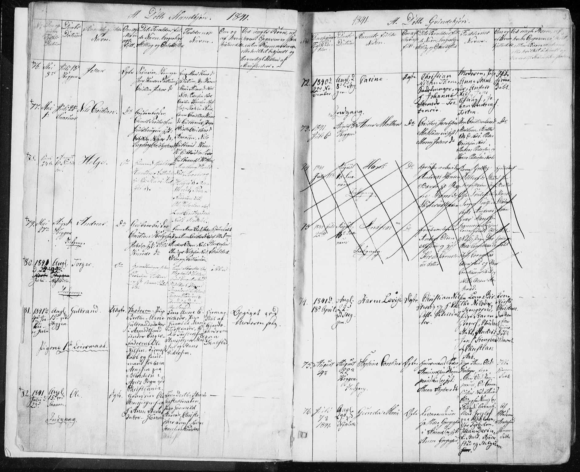 Modum kirkebøker, AV/SAKO-A-234/F/Fa/L0007: Parish register (official) no. 7, 1841-1850, p. 3