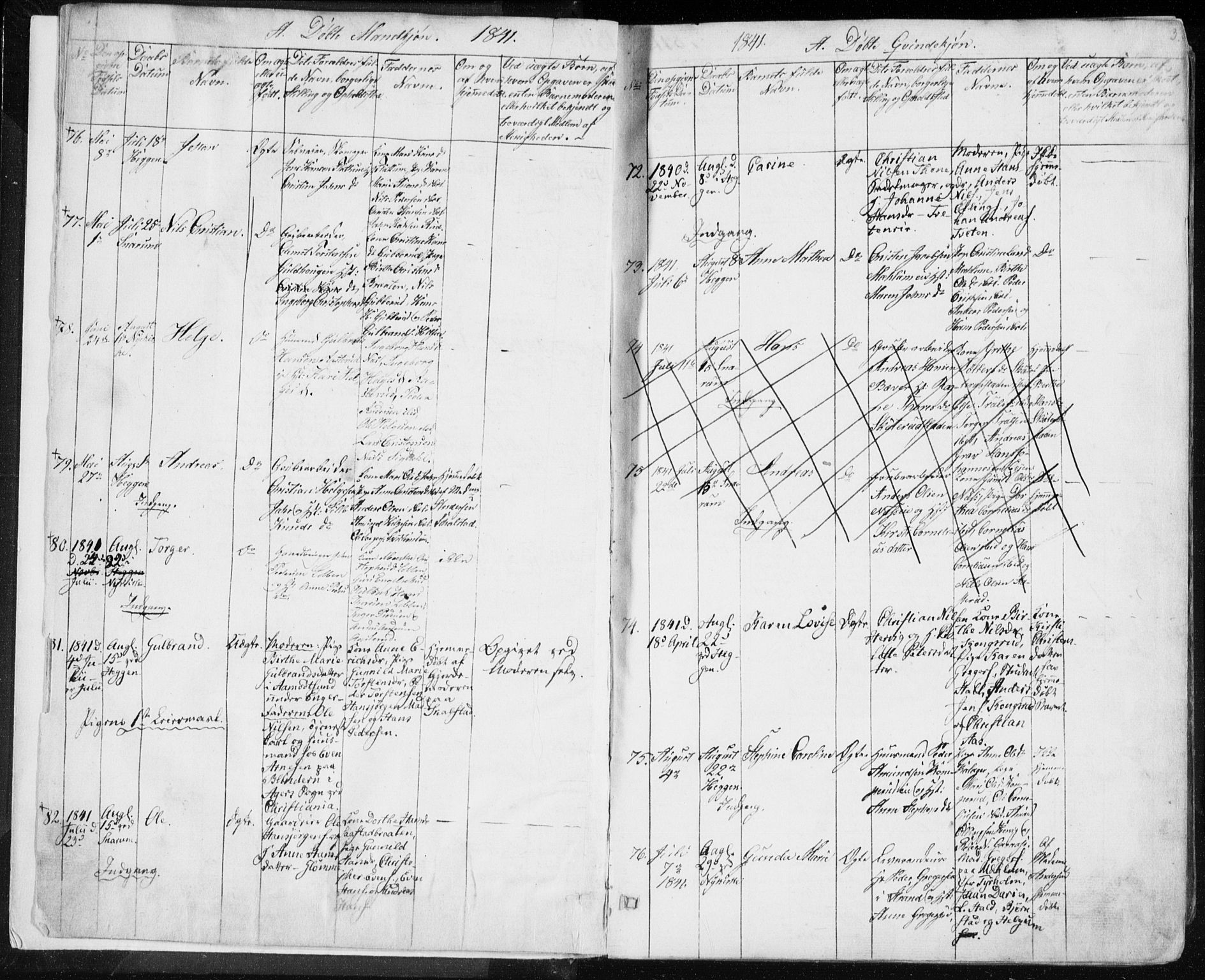 Modum kirkebøker, SAKO/A-234/F/Fa/L0007: Parish register (official) no. 7, 1841-1850, p. 3