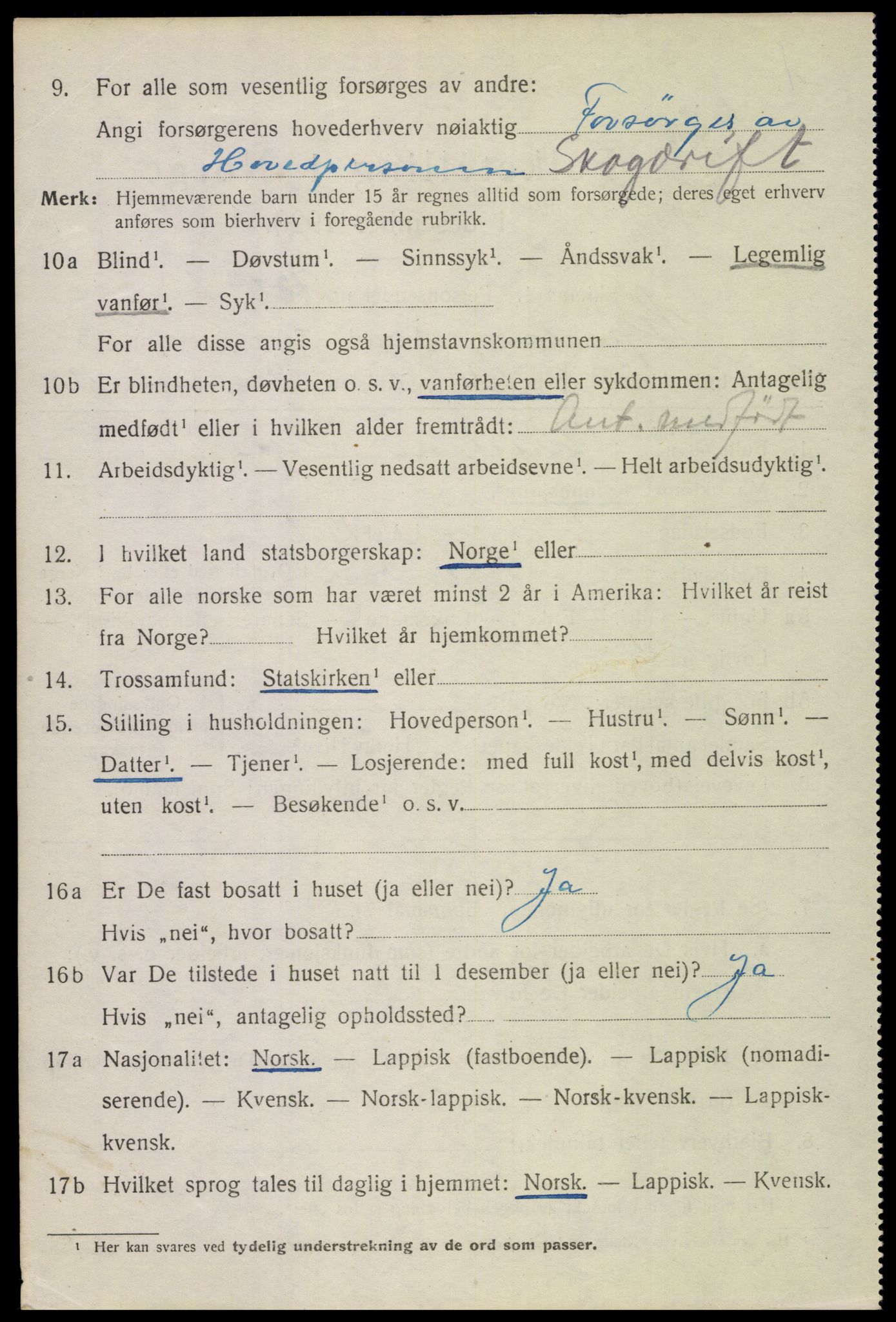 SAT, 1920 census for Skjerstad, 1920, p. 1474