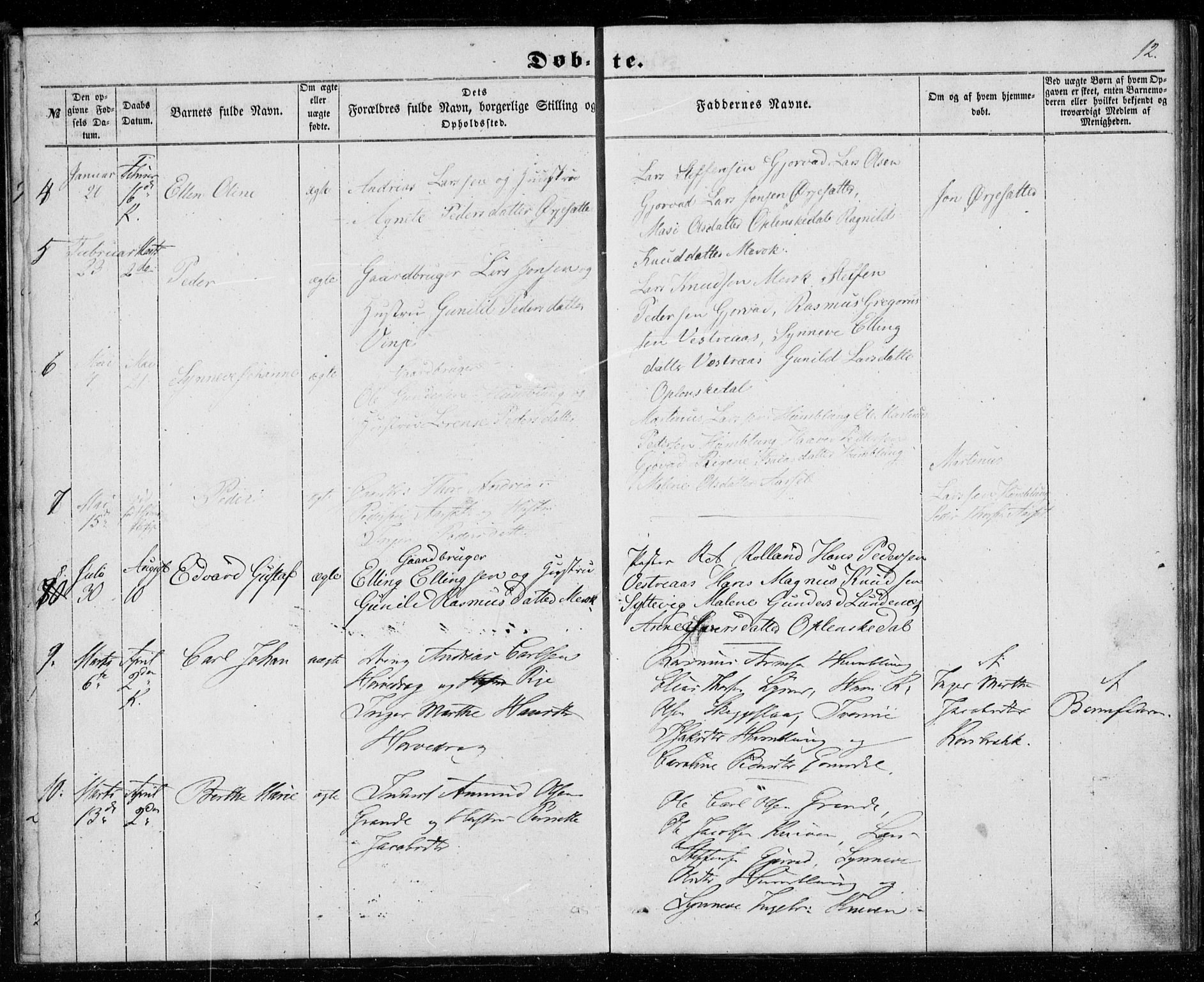 Ministerialprotokoller, klokkerbøker og fødselsregistre - Møre og Romsdal, AV/SAT-A-1454/518/L0234: Parish register (copy) no. 518C01, 1854-1884, p. 12