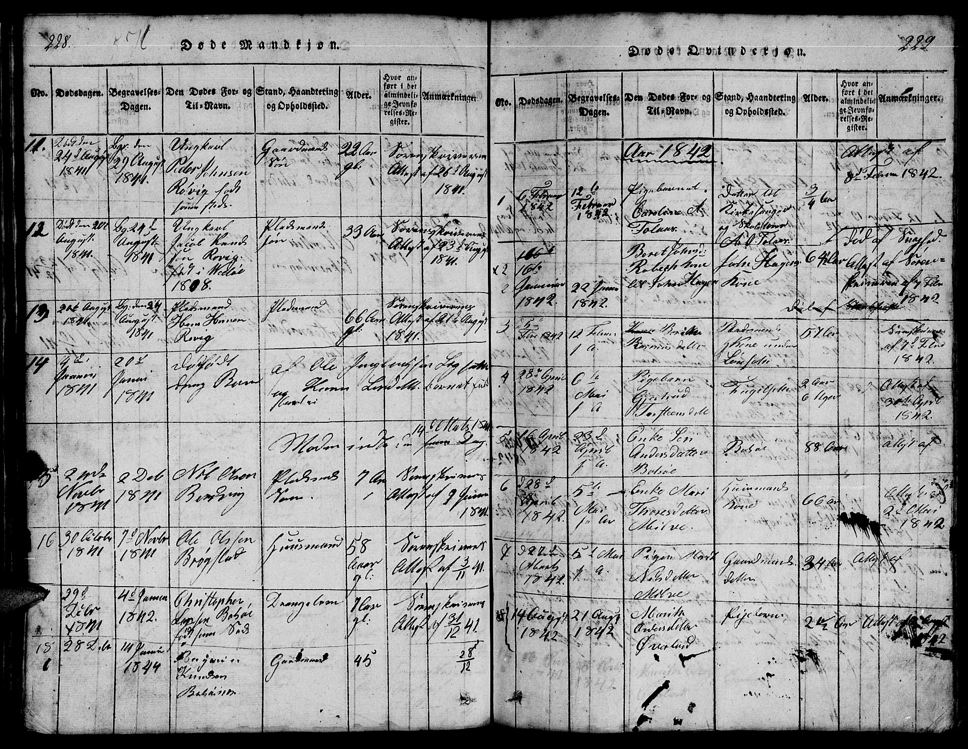 Ministerialprotokoller, klokkerbøker og fødselsregistre - Møre og Romsdal, AV/SAT-A-1454/555/L0665: Parish register (copy) no. 555C01, 1818-1868, p. 228-229