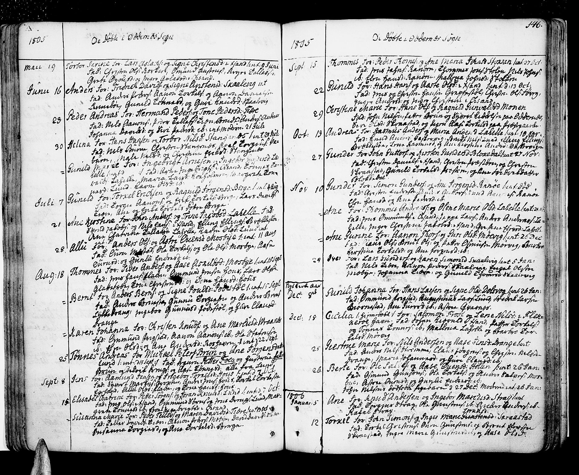 Oddernes sokneprestkontor, AV/SAK-1111-0033/F/Fa/Faa/L0004: Parish register (official) no. A 4, 1764-1820, p. 146
