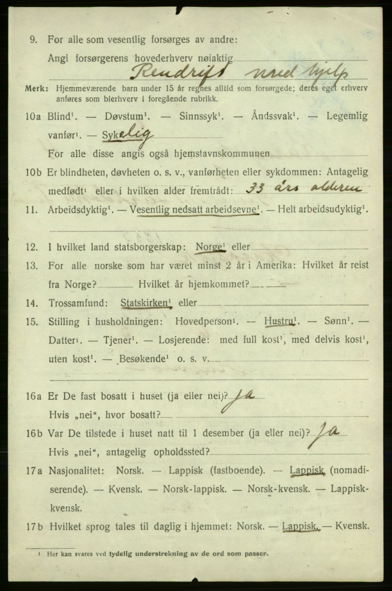 SATØ, 1920 census for Karasjok, 1920, p. 1627