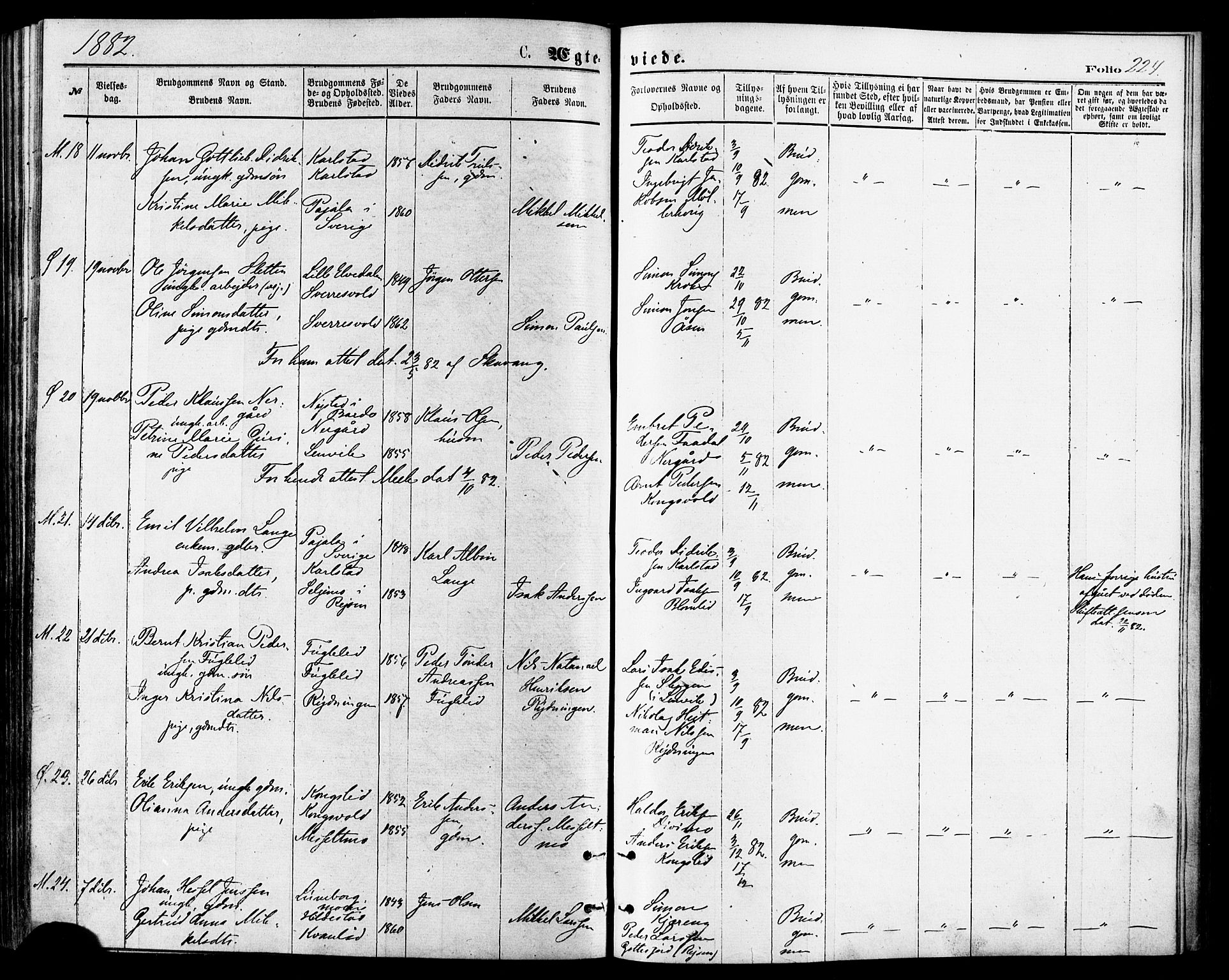 Målselv sokneprestembete, AV/SATØ-S-1311/G/Ga/Gaa/L0005kirke: Parish register (official) no. 5, 1872-1884, p. 224
