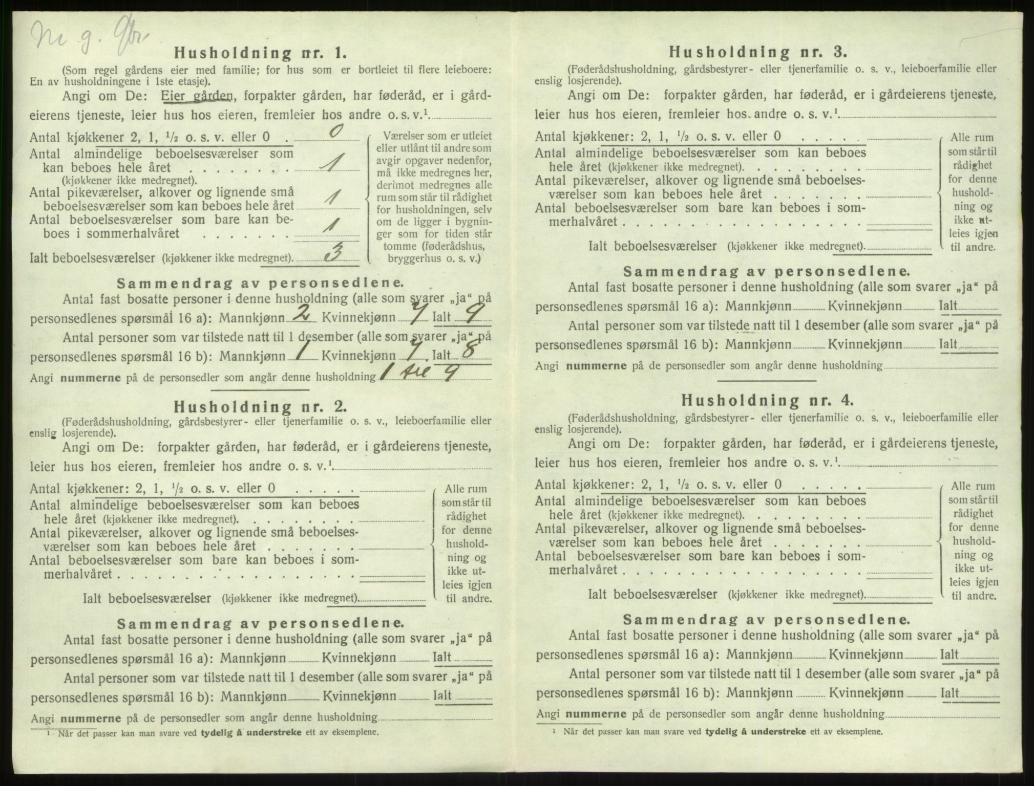 SAB, 1920 census for Vik, 1920, p. 985