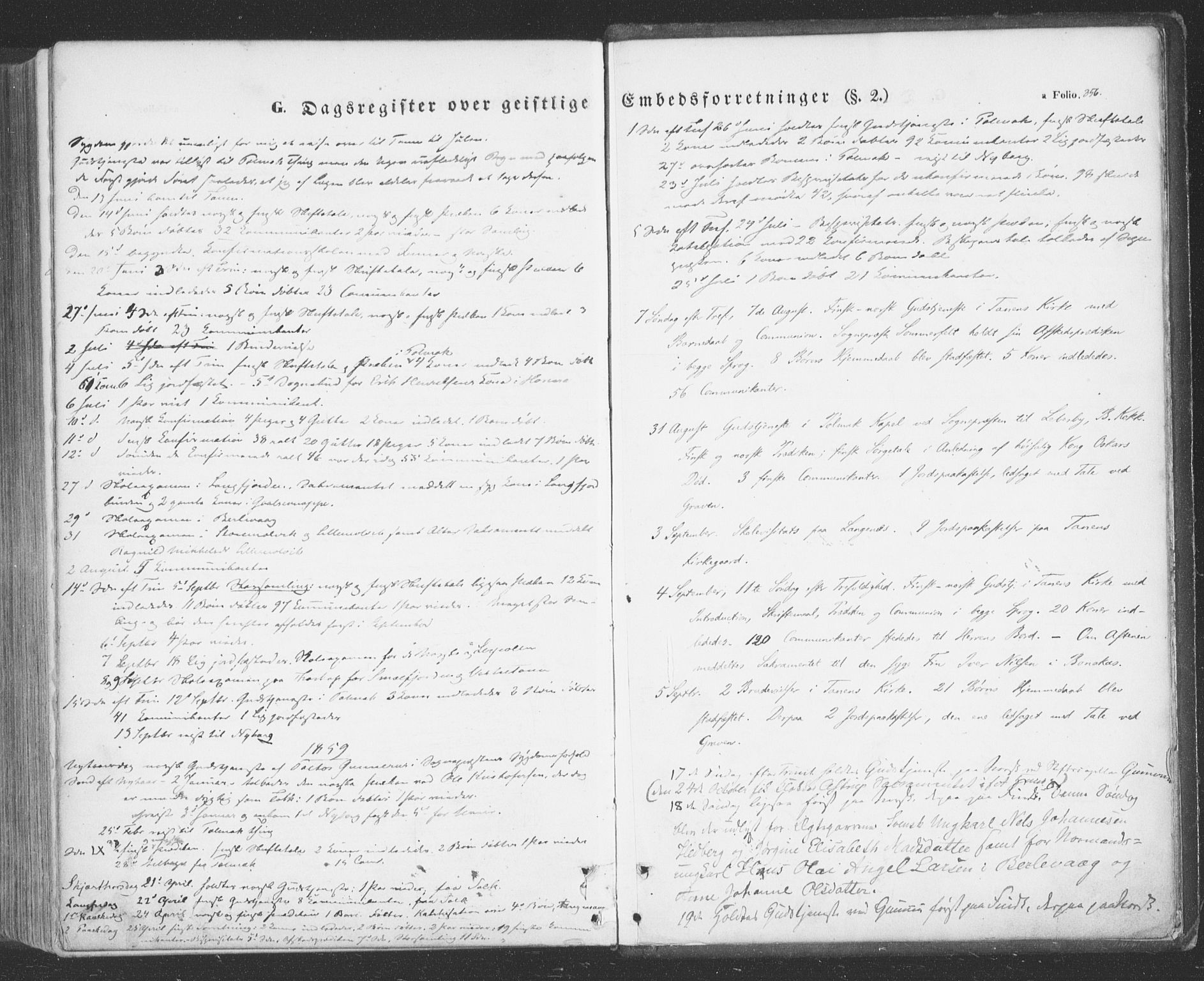Tana sokneprestkontor, SATØ/S-1334/H/Ha/L0001kirke: Parish register (official) no. 1, 1846-1861, p. 356