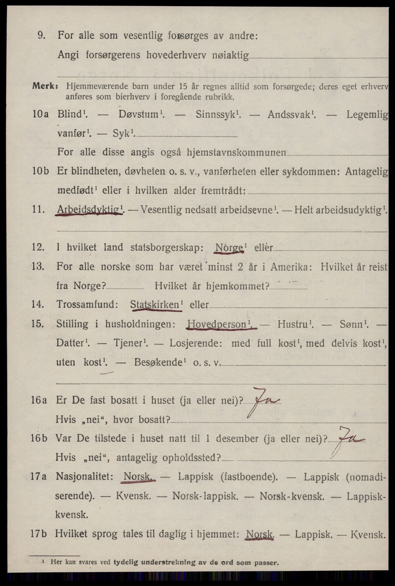 SAT, 1920 census for Nes (ST), 1920, p. 2134