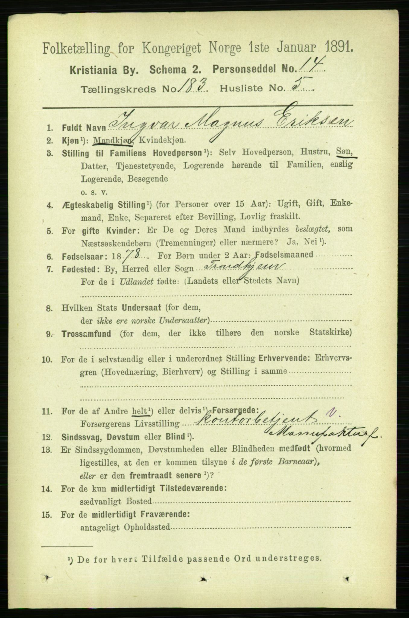 RA, 1891 census for 0301 Kristiania, 1891, p. 109427