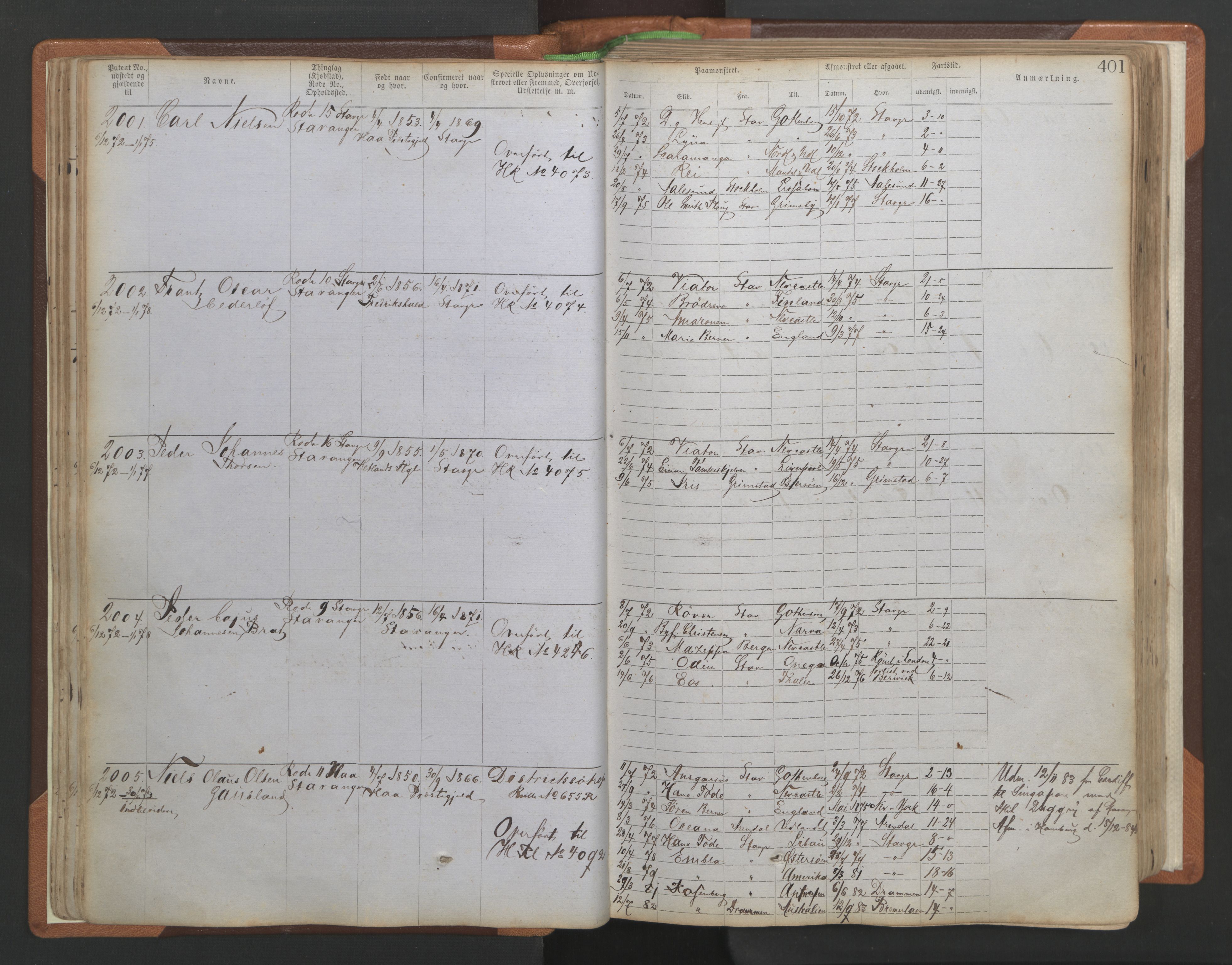 Stavanger sjømannskontor, AV/SAST-A-102006/F/Ff/L0005: Annotasjonsrulle No 1, patentnr. 1786-3585 (del 2), 1872-1900, p. 48