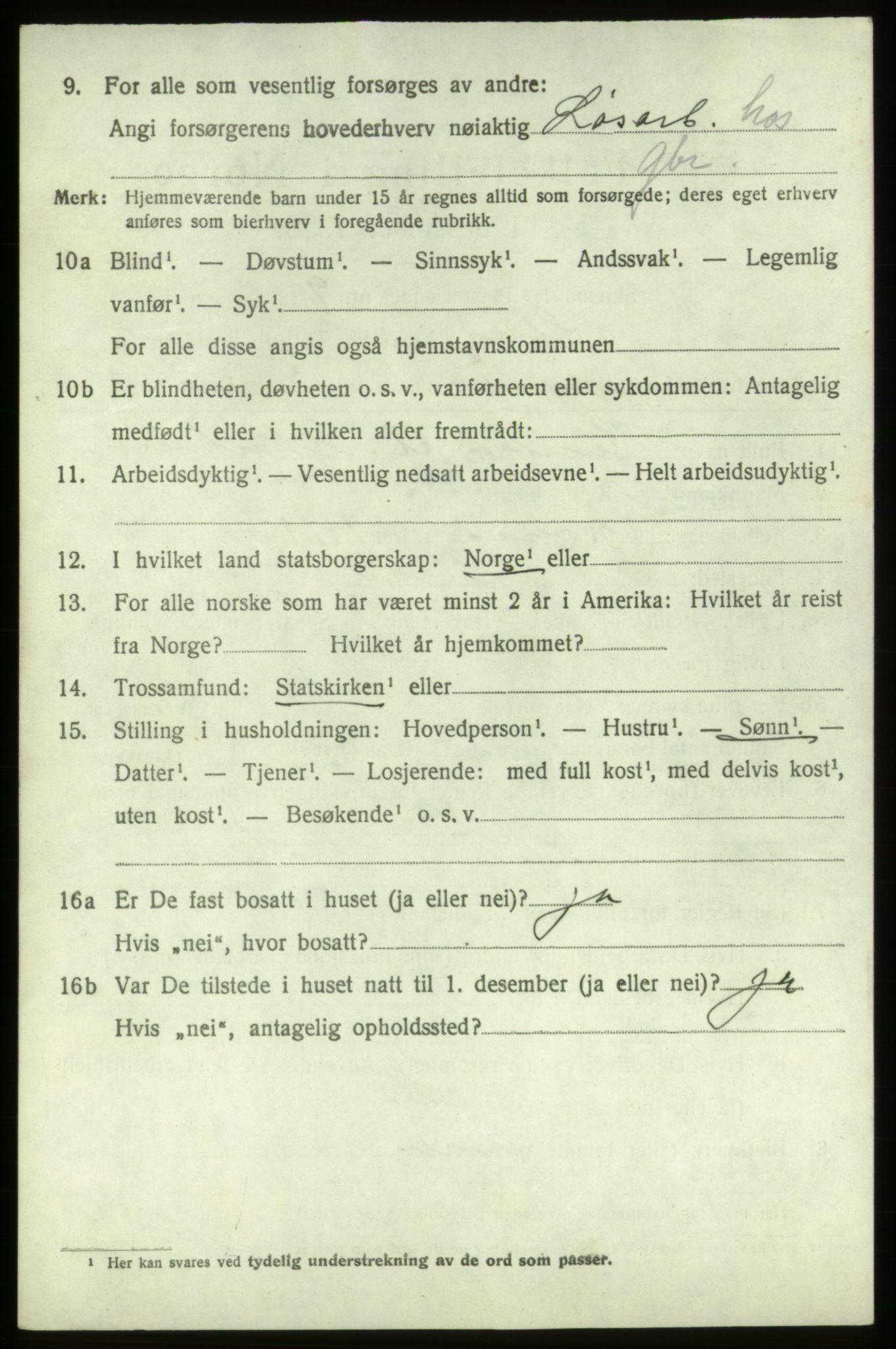 SAB, 1920 census for Stord, 1920, p. 1602