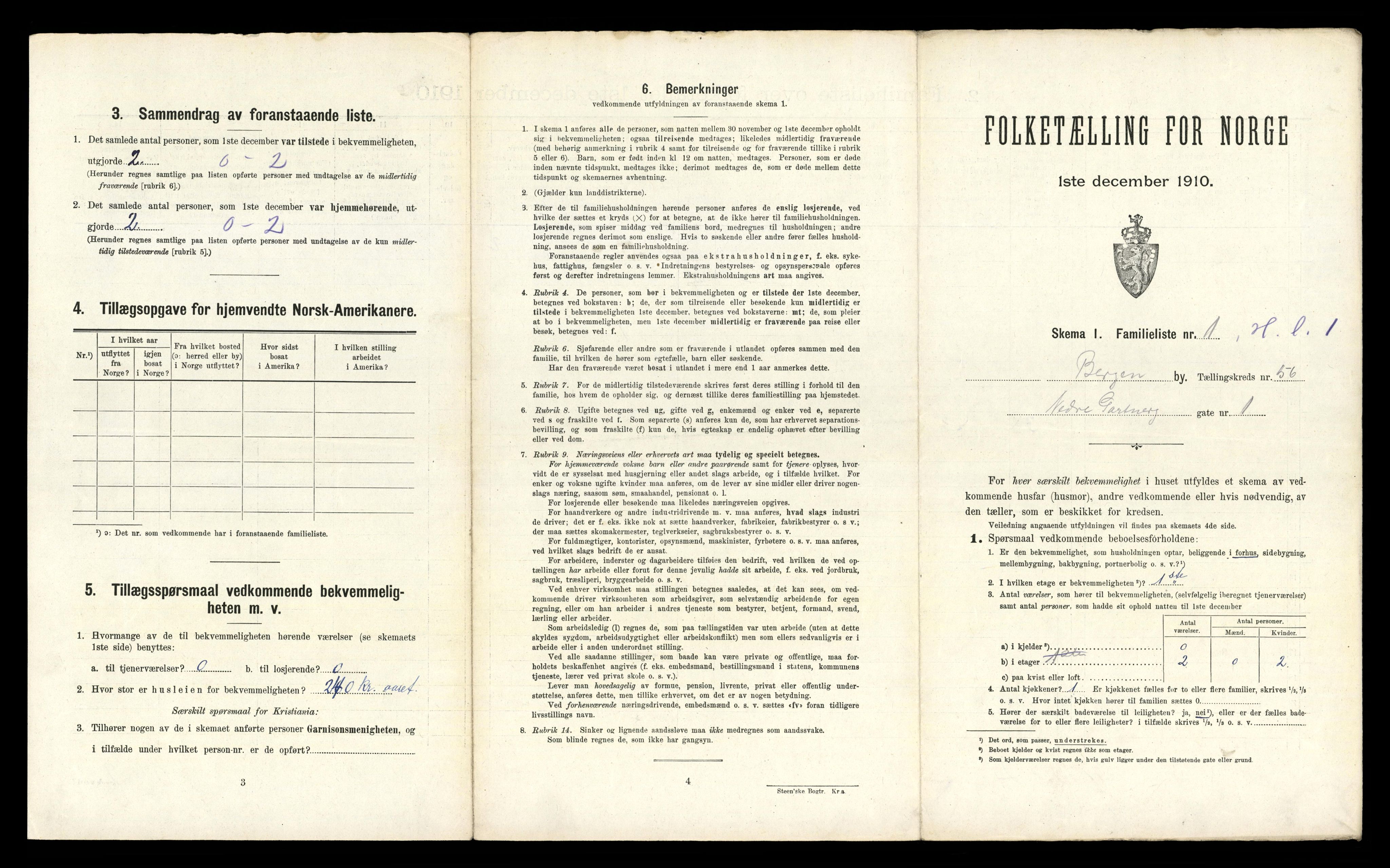 RA, 1910 census for Bergen, 1910, p. 19399