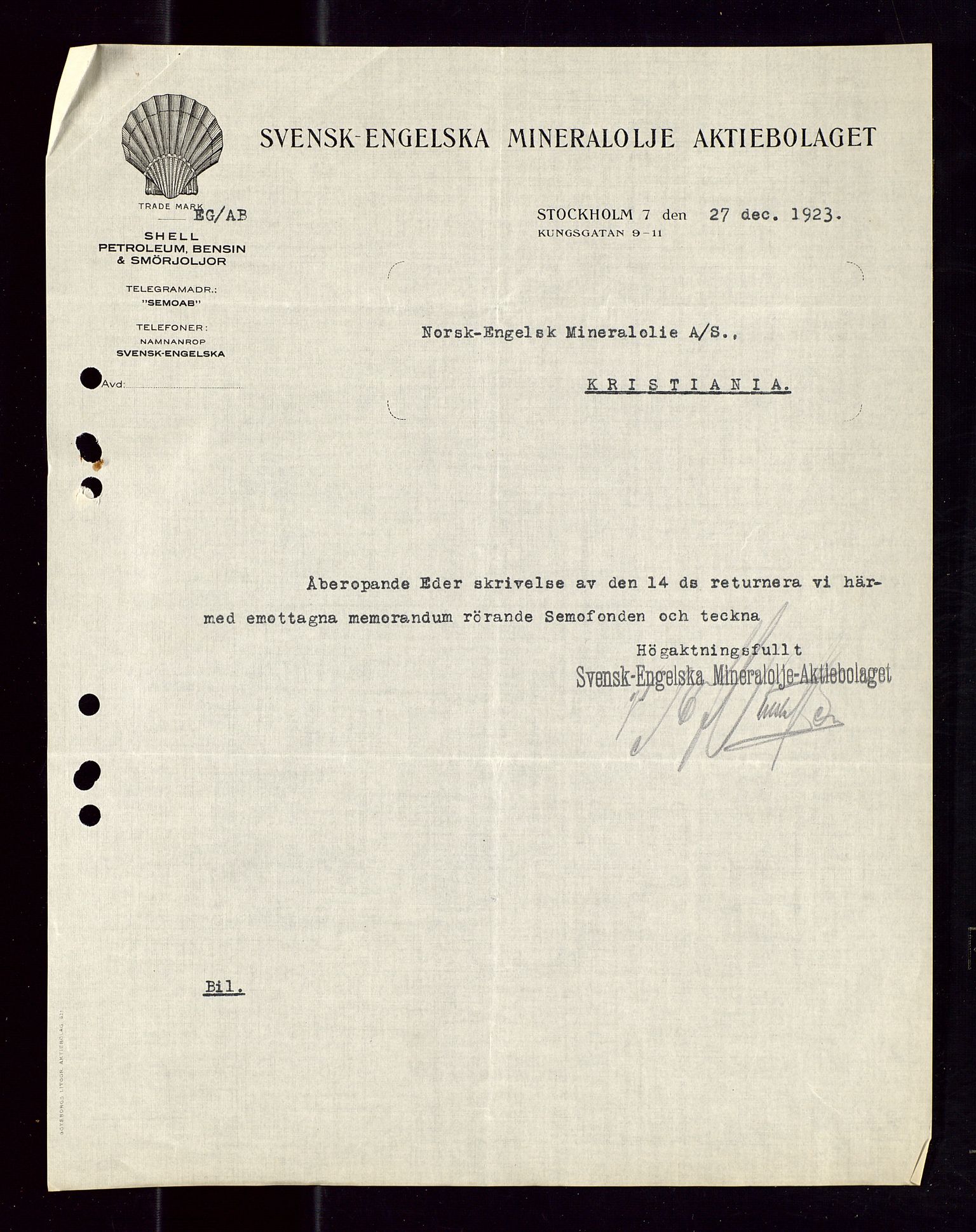 Pa 1521 - A/S Norske Shell, AV/SAST-A-101915/E/Ea/Eaa/L0013: Sjefskorrespondanse, 1924, p. 223