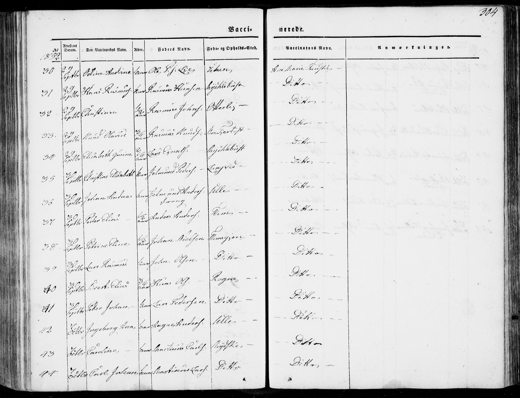 Ministerialprotokoller, klokkerbøker og fødselsregistre - Møre og Romsdal, AV/SAT-A-1454/536/L0497: Parish register (official) no. 536A06, 1845-1865, p. 304